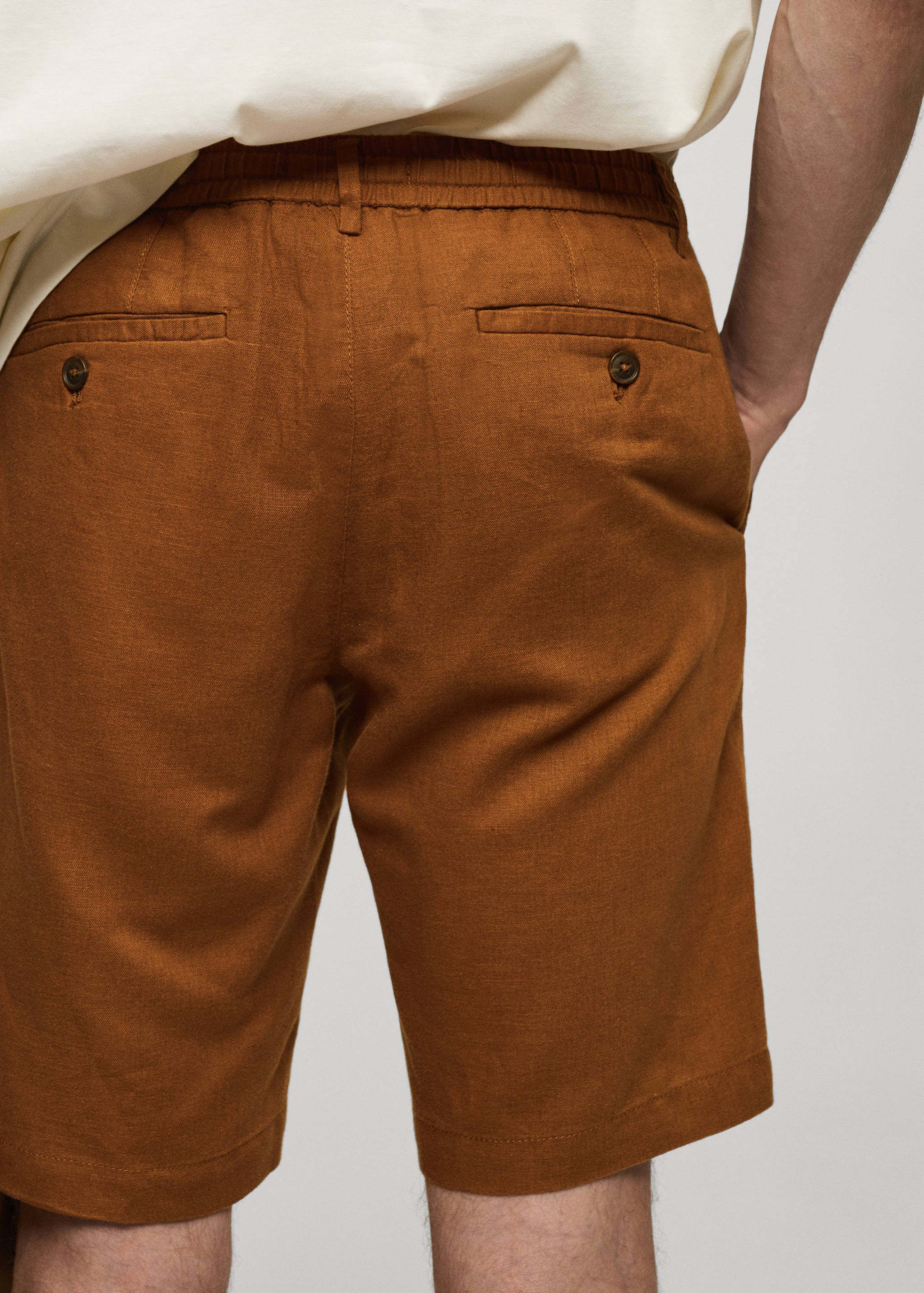 100% linen bermuda shorts with drawstring - Details of the article 6