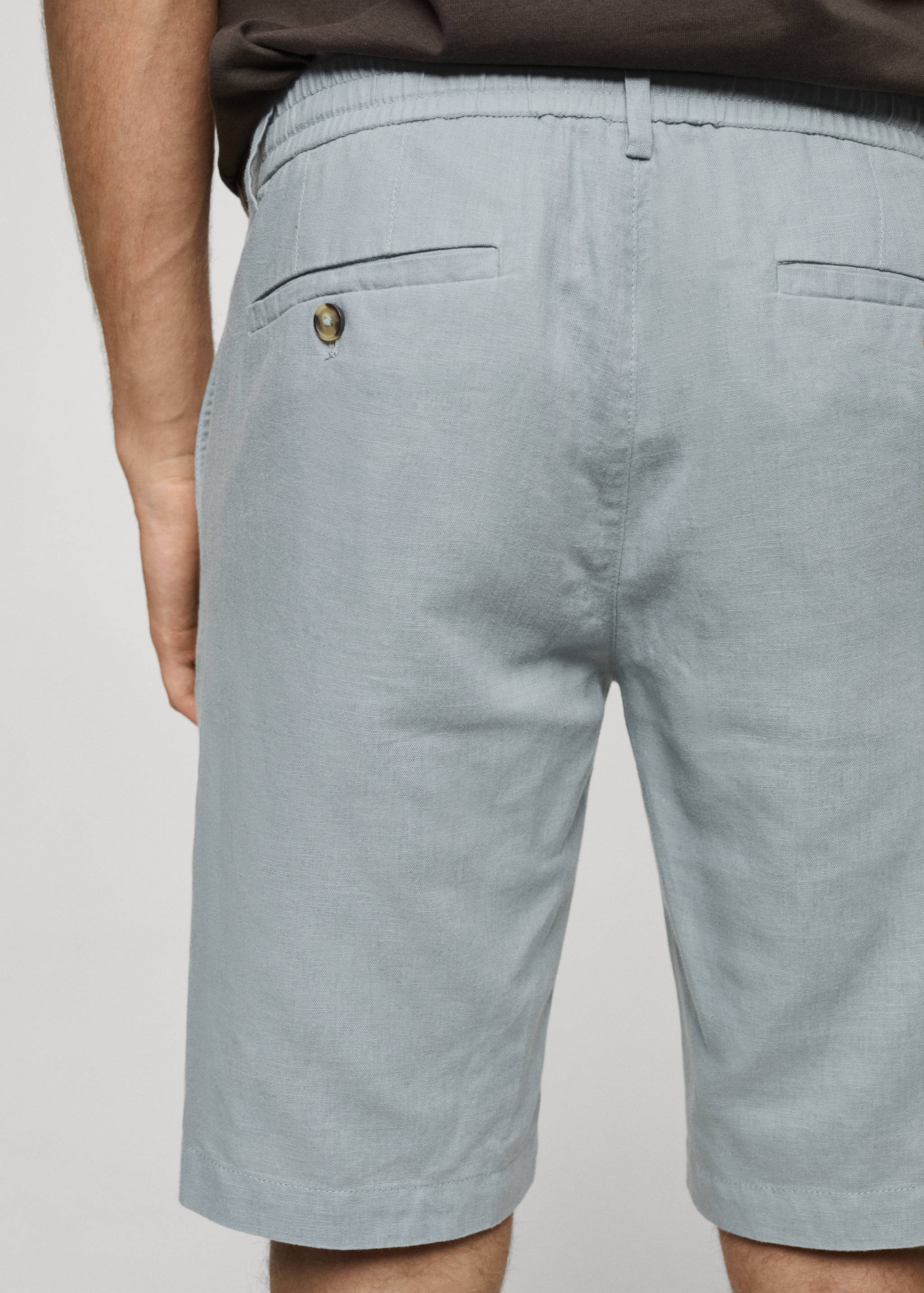 100% linen bermuda shorts with drawstring - Details of the article 6