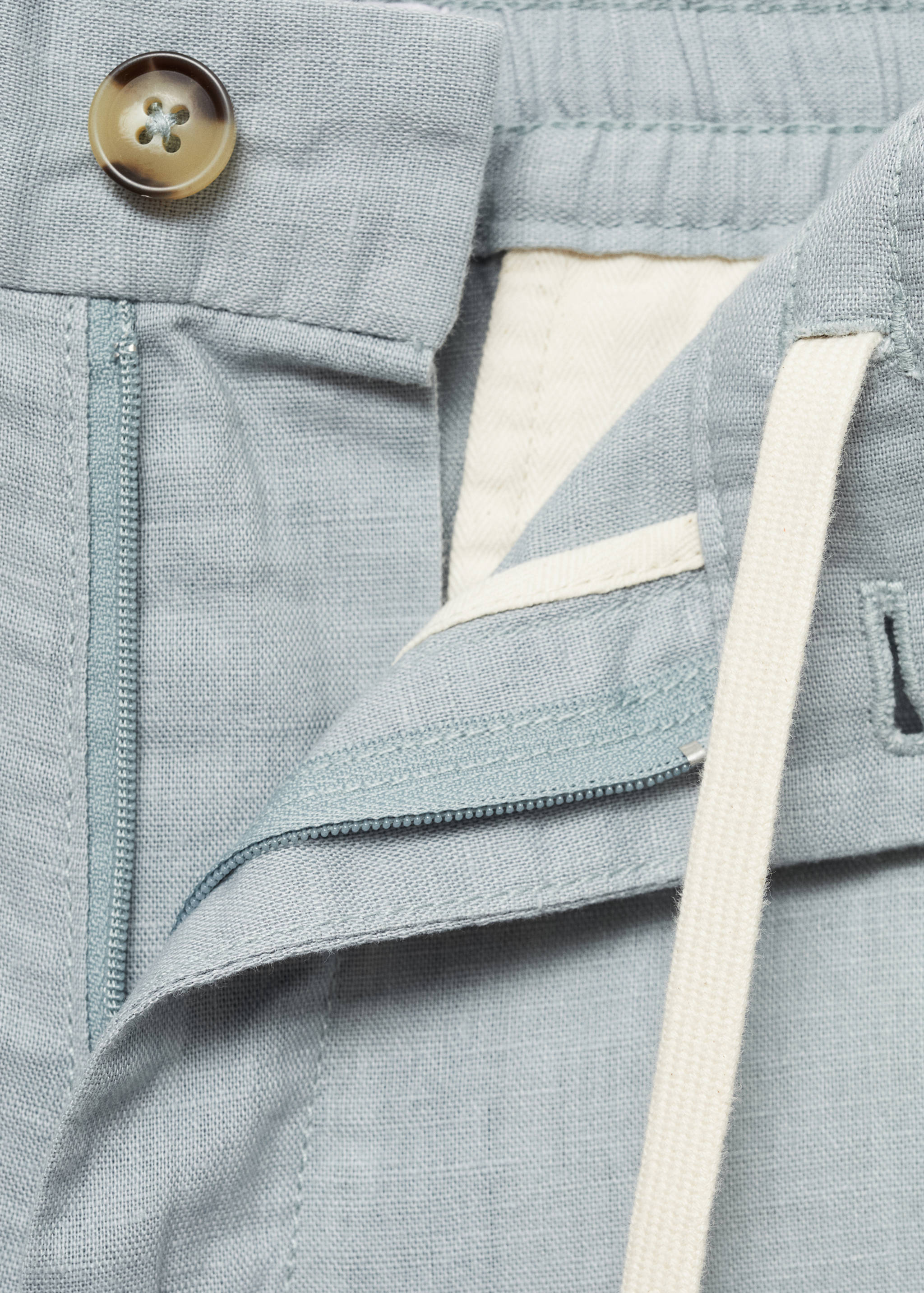 100% linen bermuda shorts with drawstring - Details of the article 8