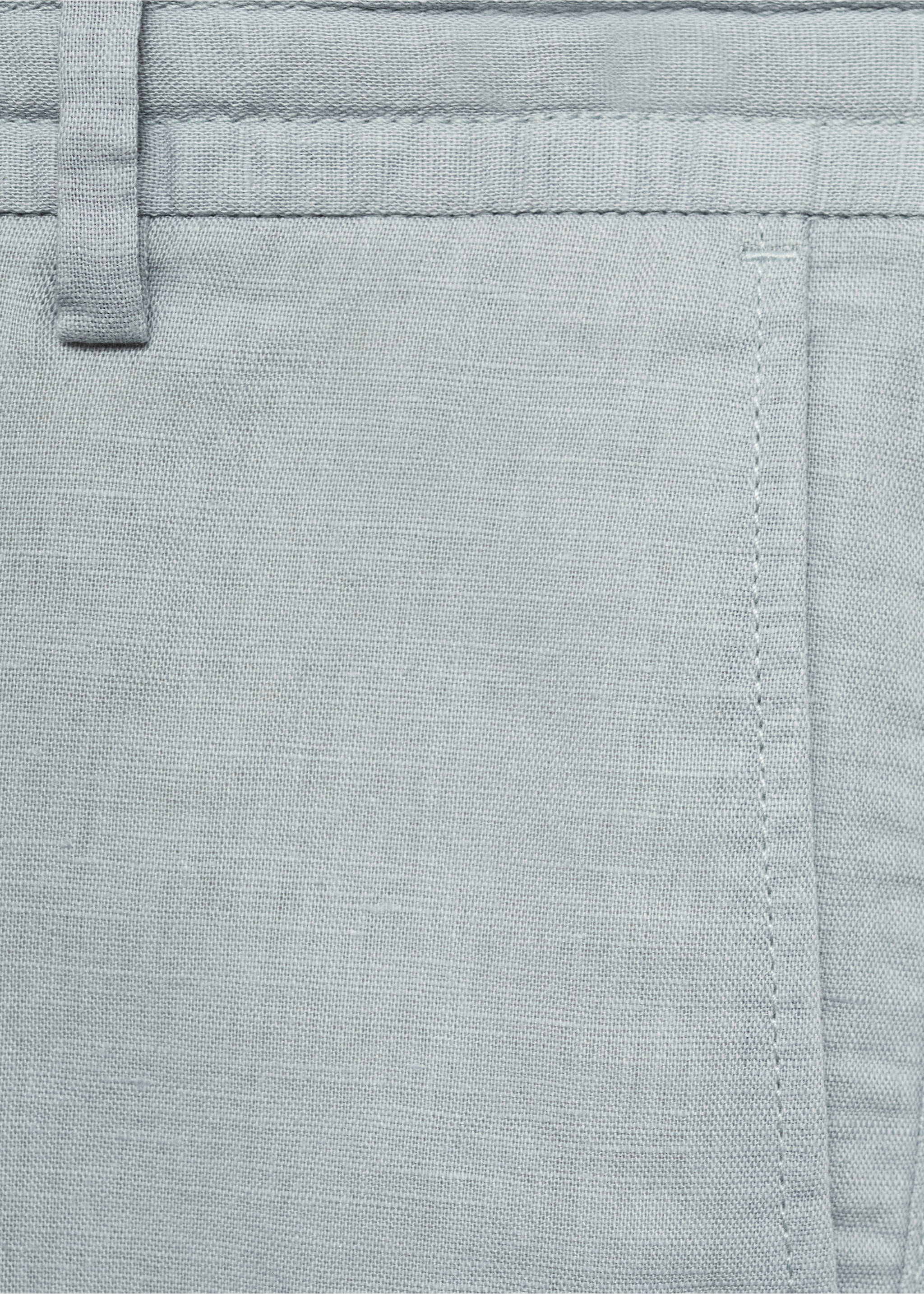 100% linen bermuda shorts with drawstring - Details of the article 0, Aqua Green. Ref: 77087913-00.