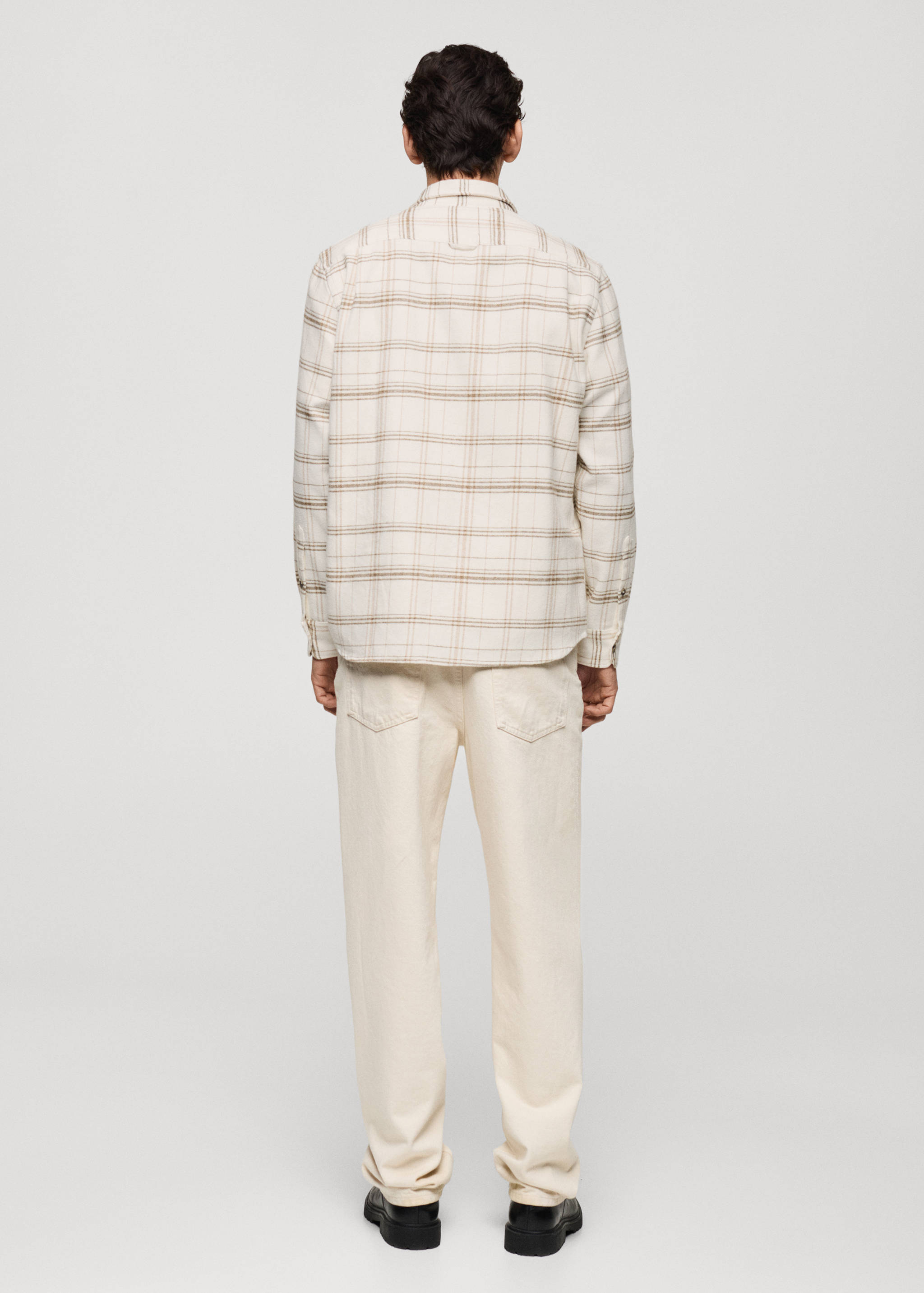 100% cotton flannel check overshirt - Reverse of the article