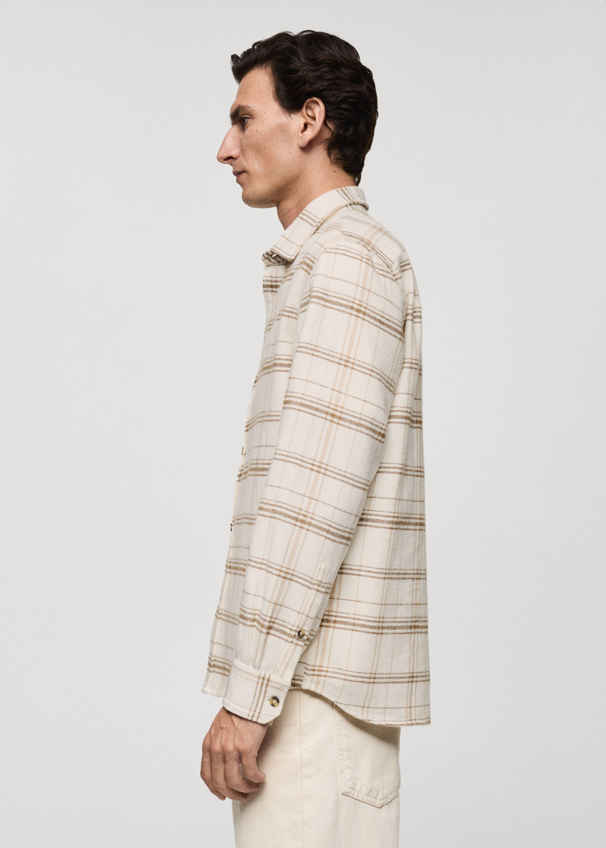 100% cotton flannel check overshirt - Details of the article 2