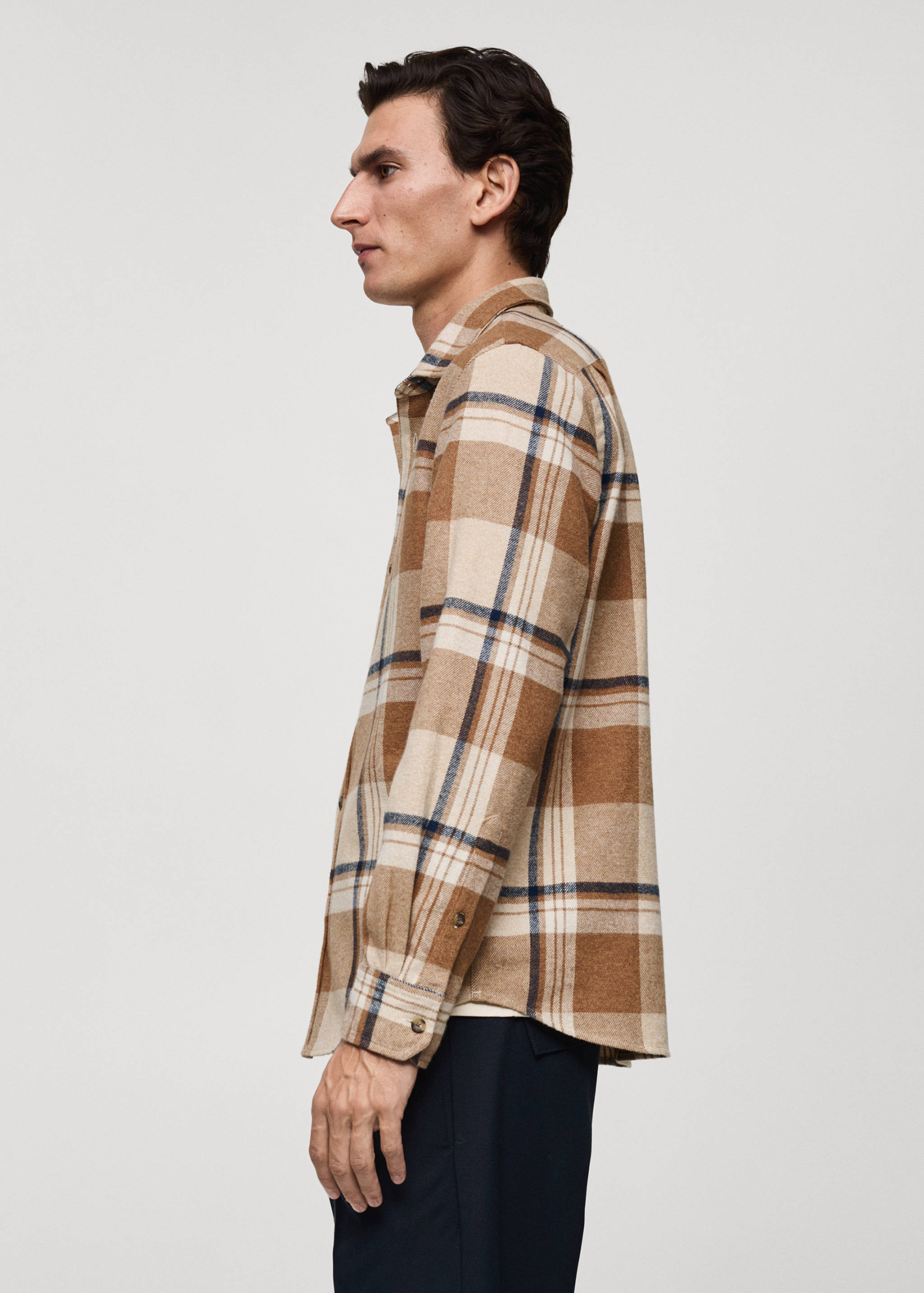 100% cotton flannel check overshirt - Details of the article 2