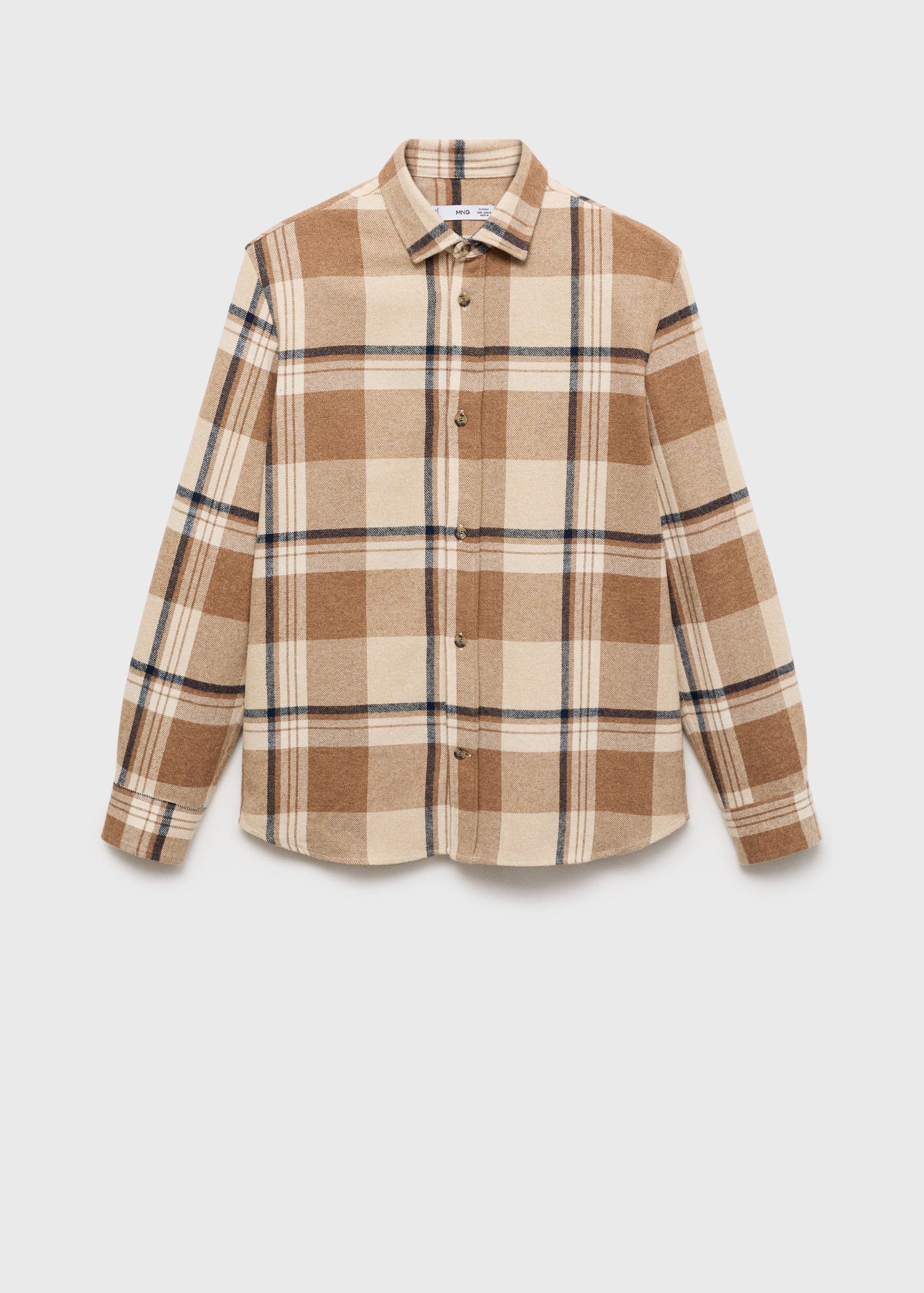 100% cotton flannel check overshirt - Article without model