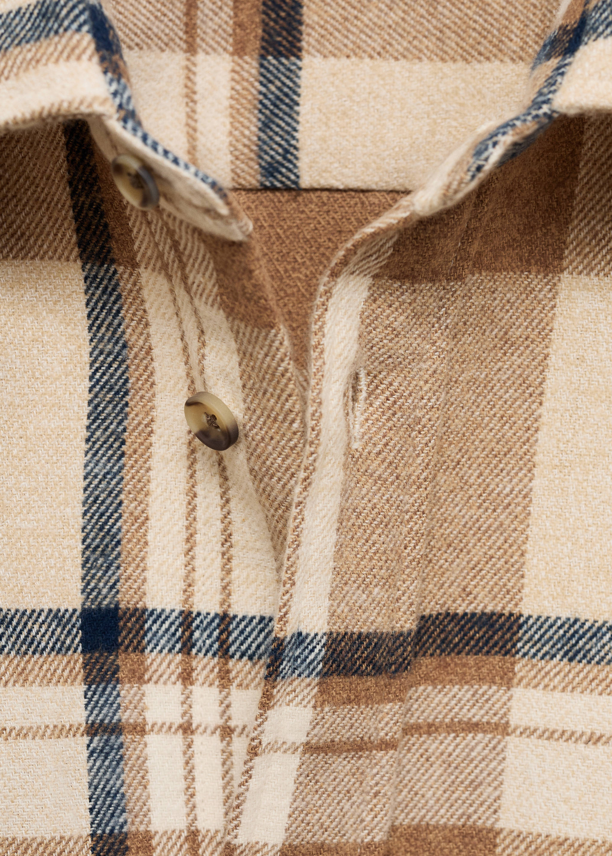 100% cotton flannel check overshirt - Details of the article 8