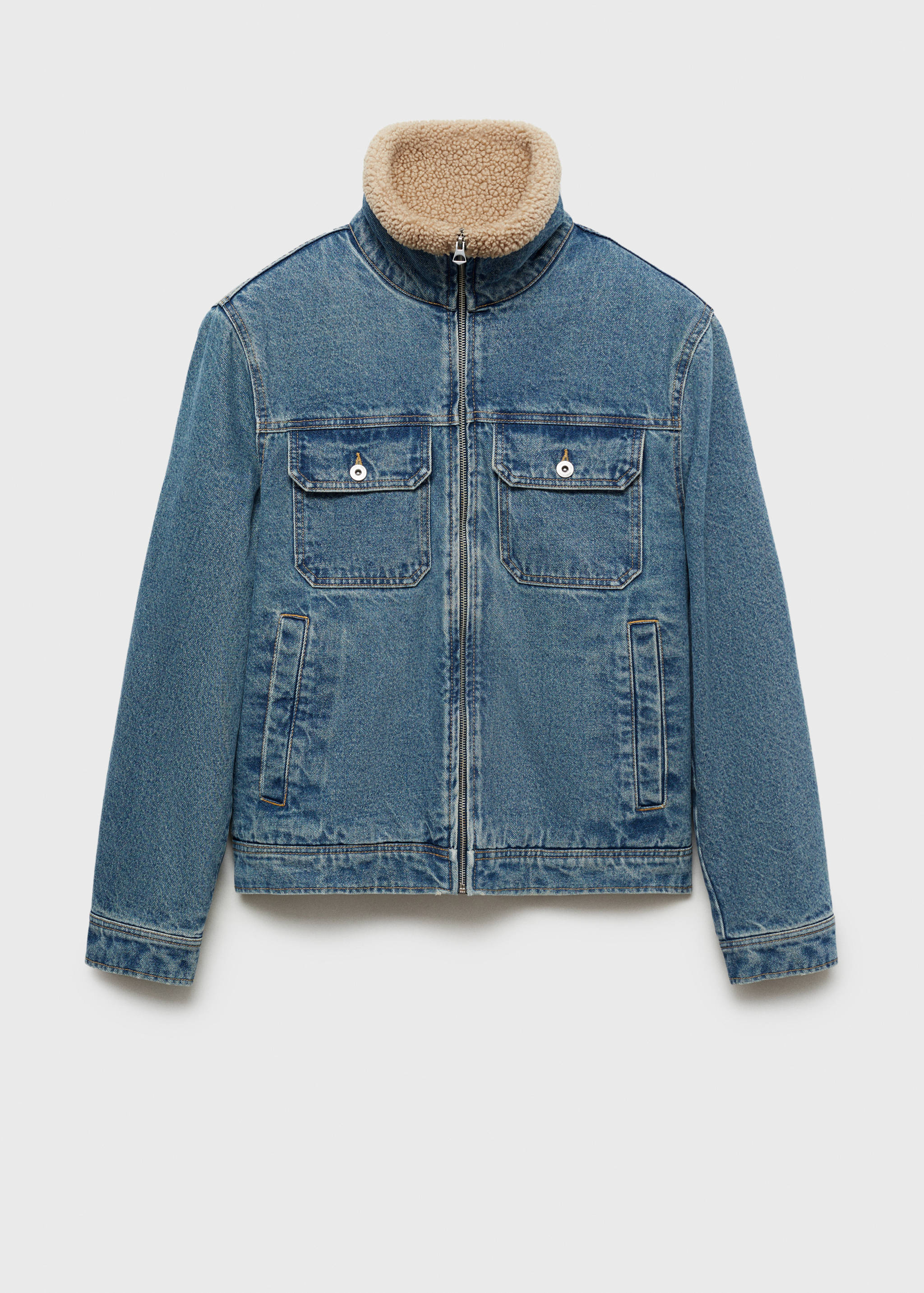 Denim jacket with sheepskin details - Article without model