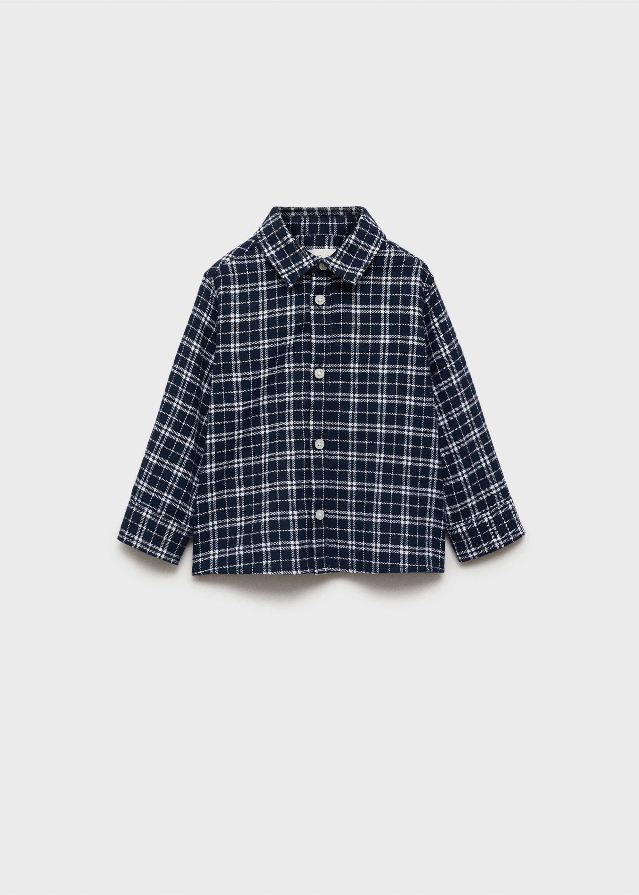 Kariertes Baumwollhemd - Artikel ohne Model, Dunkles Marineblau. Ref: 77087922-00.