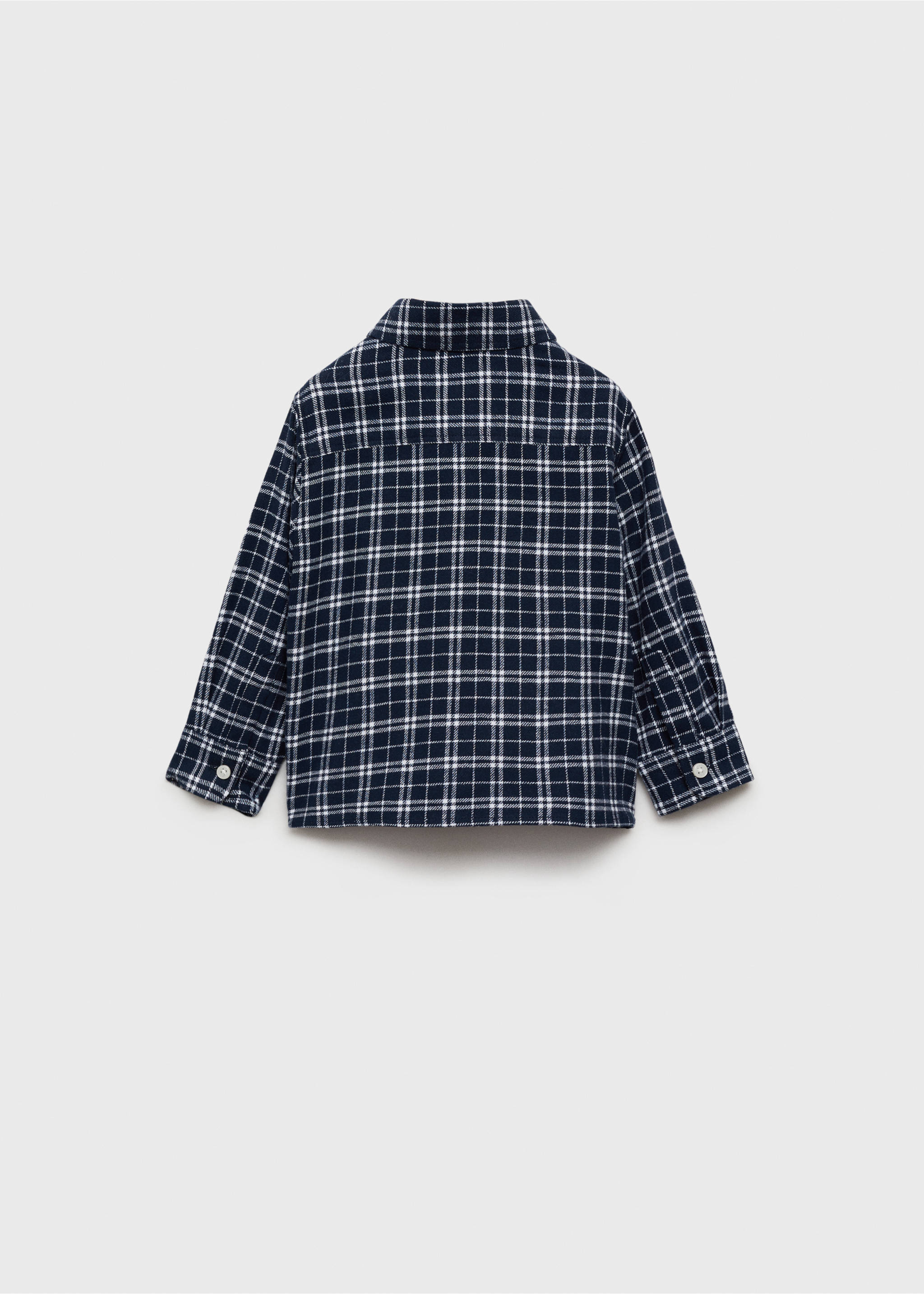 Kariertes Baumwollhemd - Rückseite des Artikels, Dunkles Marineblau. Ref: 77087922-00.