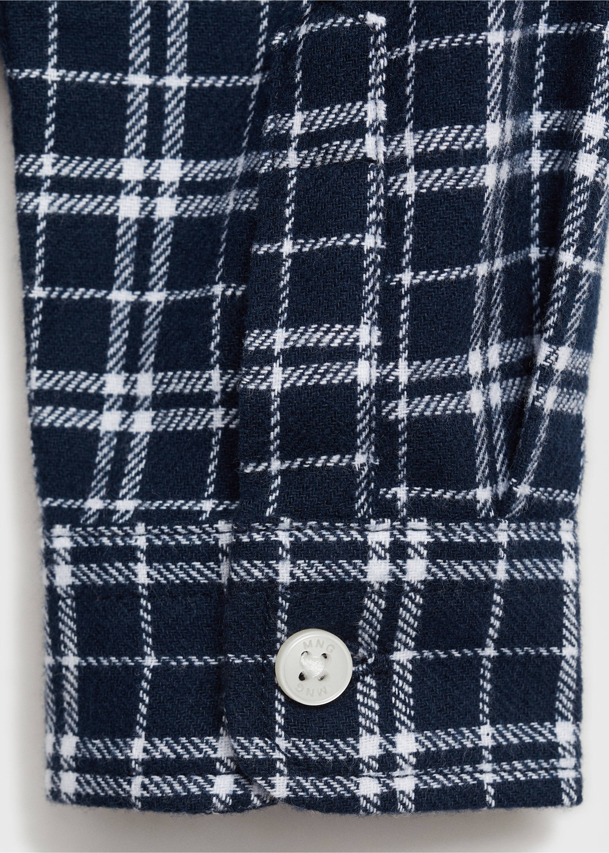 Kariertes Baumwollhemd - Detail des Artikels 0, Dunkles Marineblau. Ref: 77087922-00.