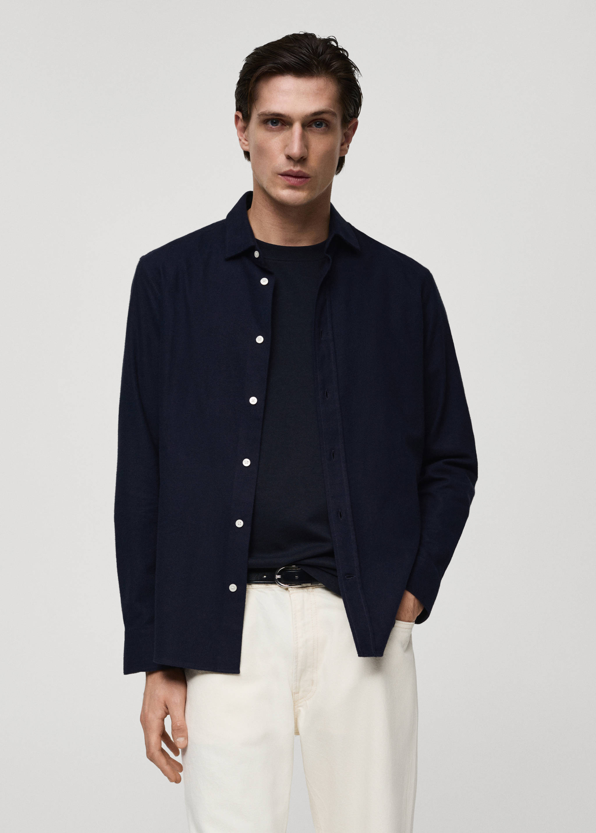 100% cotton flannel regular-fit shirt - Medium plane