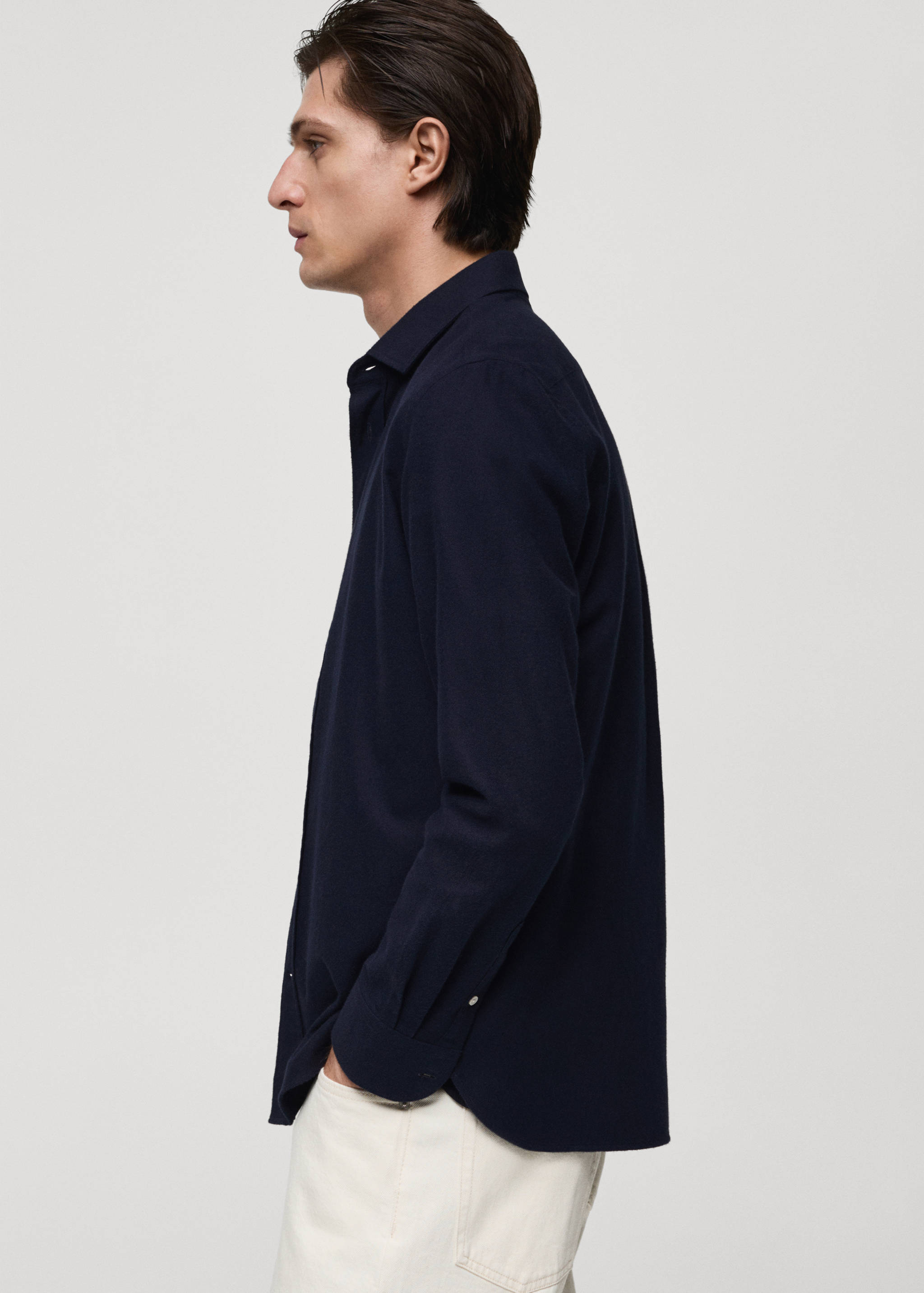 100% cotton flannel regular-fit shirt - Details of the article 4