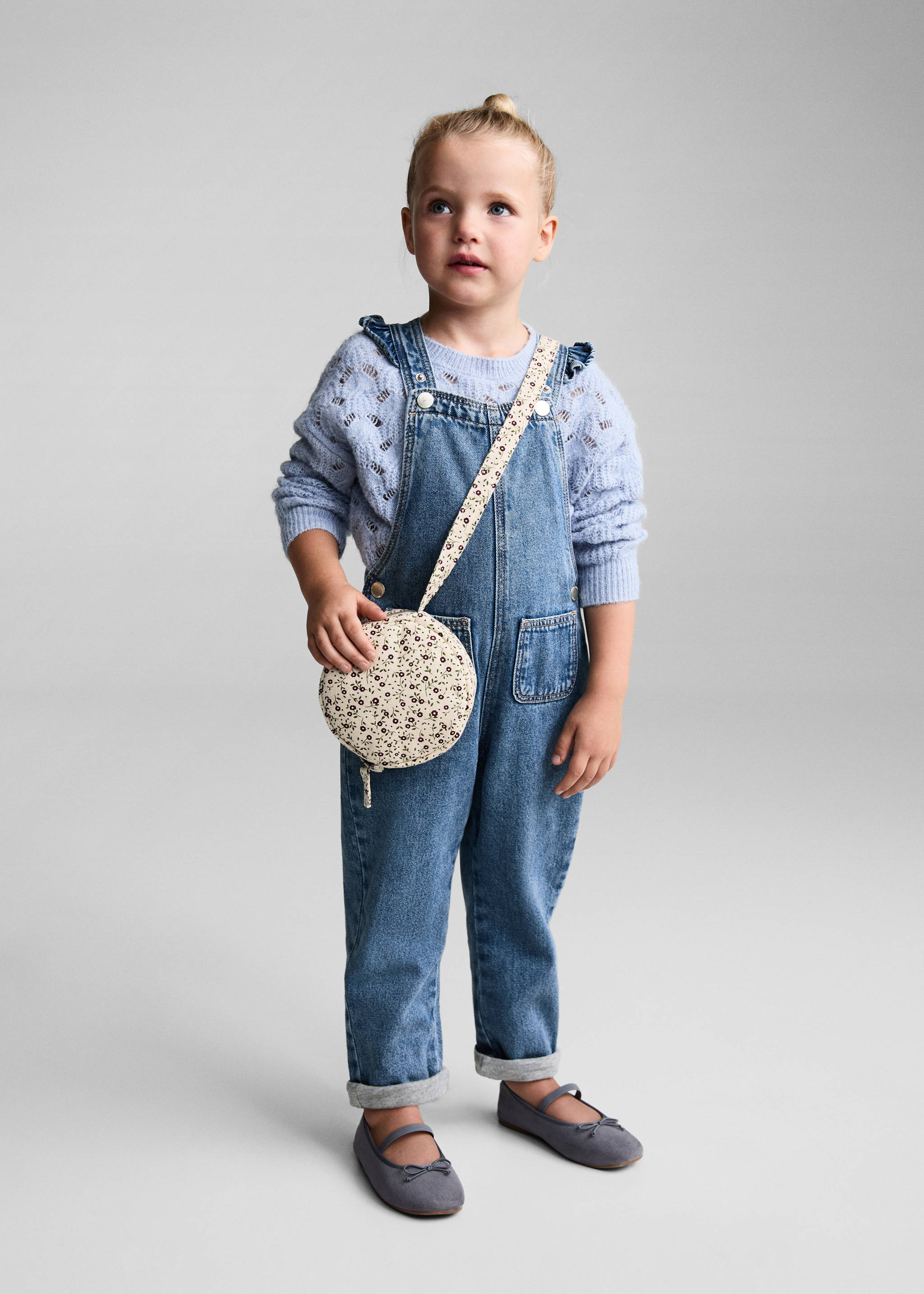 Lined denim dungarees - General plane