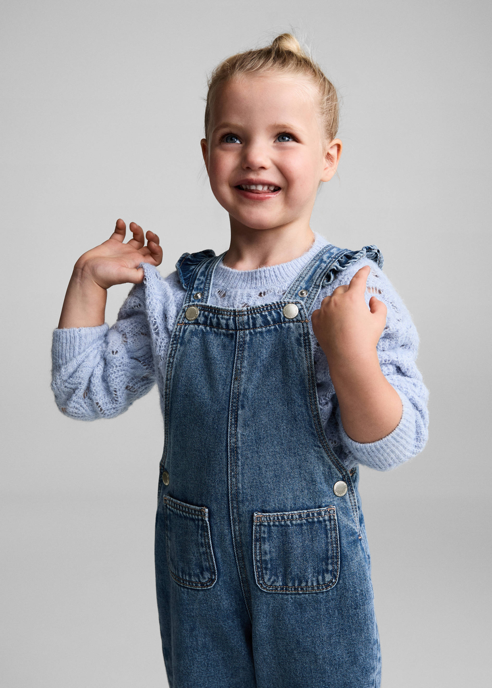 Lined denim dungarees - Medium plane