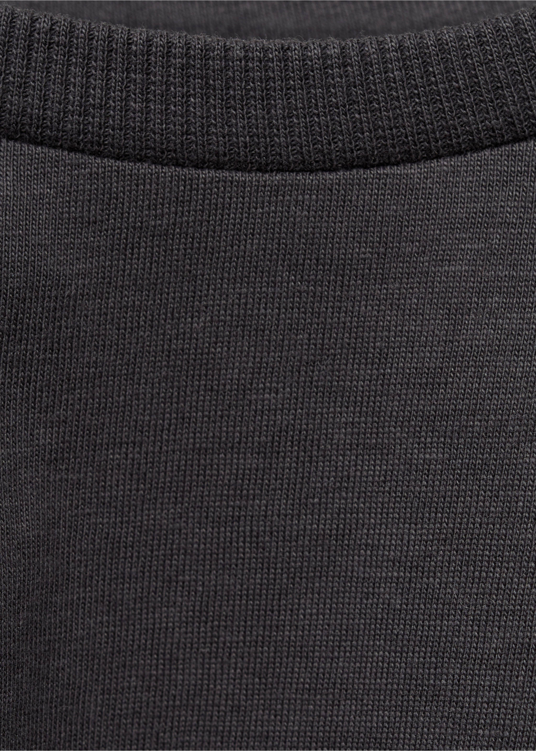 Long-sleeved t-shirt with rhinestone detail - Details of the article 8, Charcoal. Ref: 77087930-00.