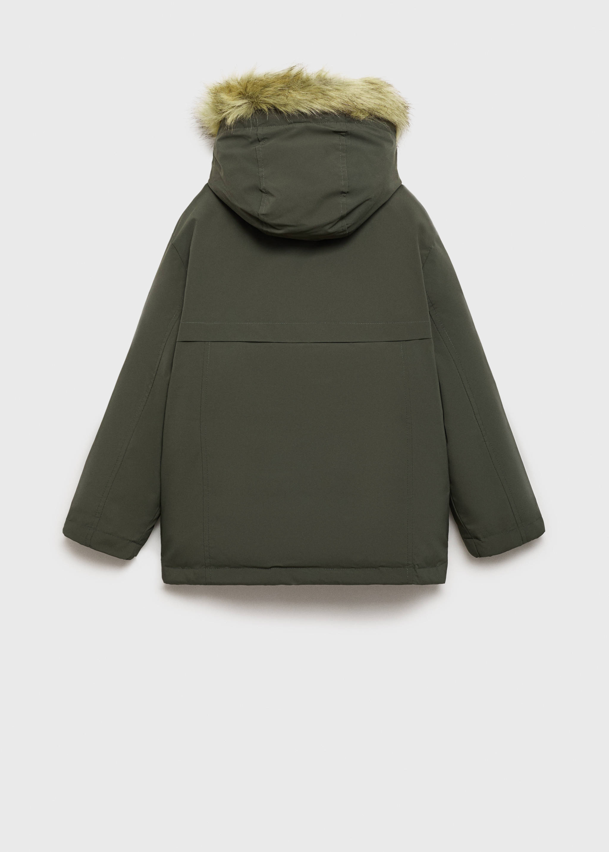 Anorak with shearling-effect hood - Reverse of the article