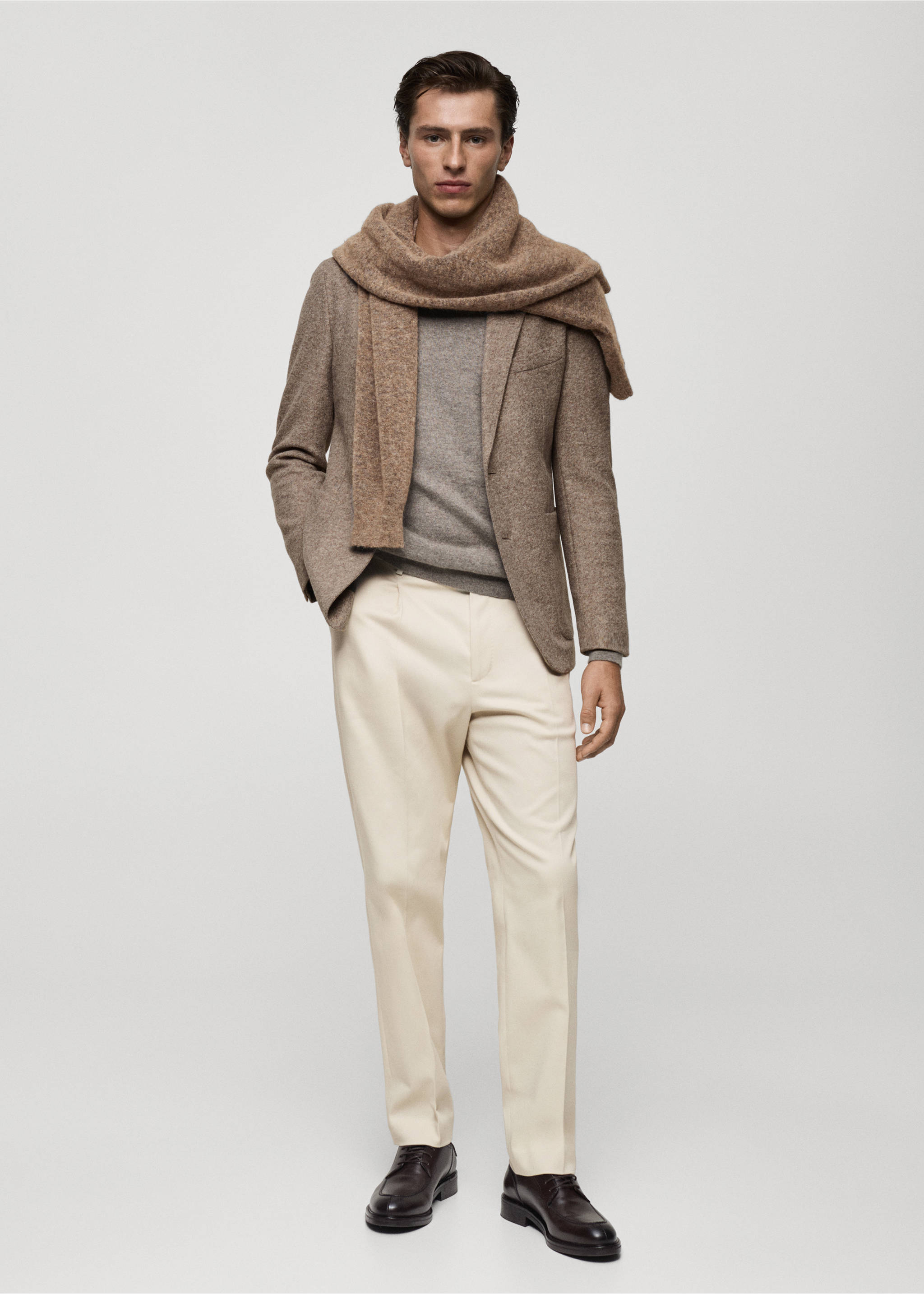 Zapato blucher piel cordones - Plano general, Marrón. Ref: 77087932-00.