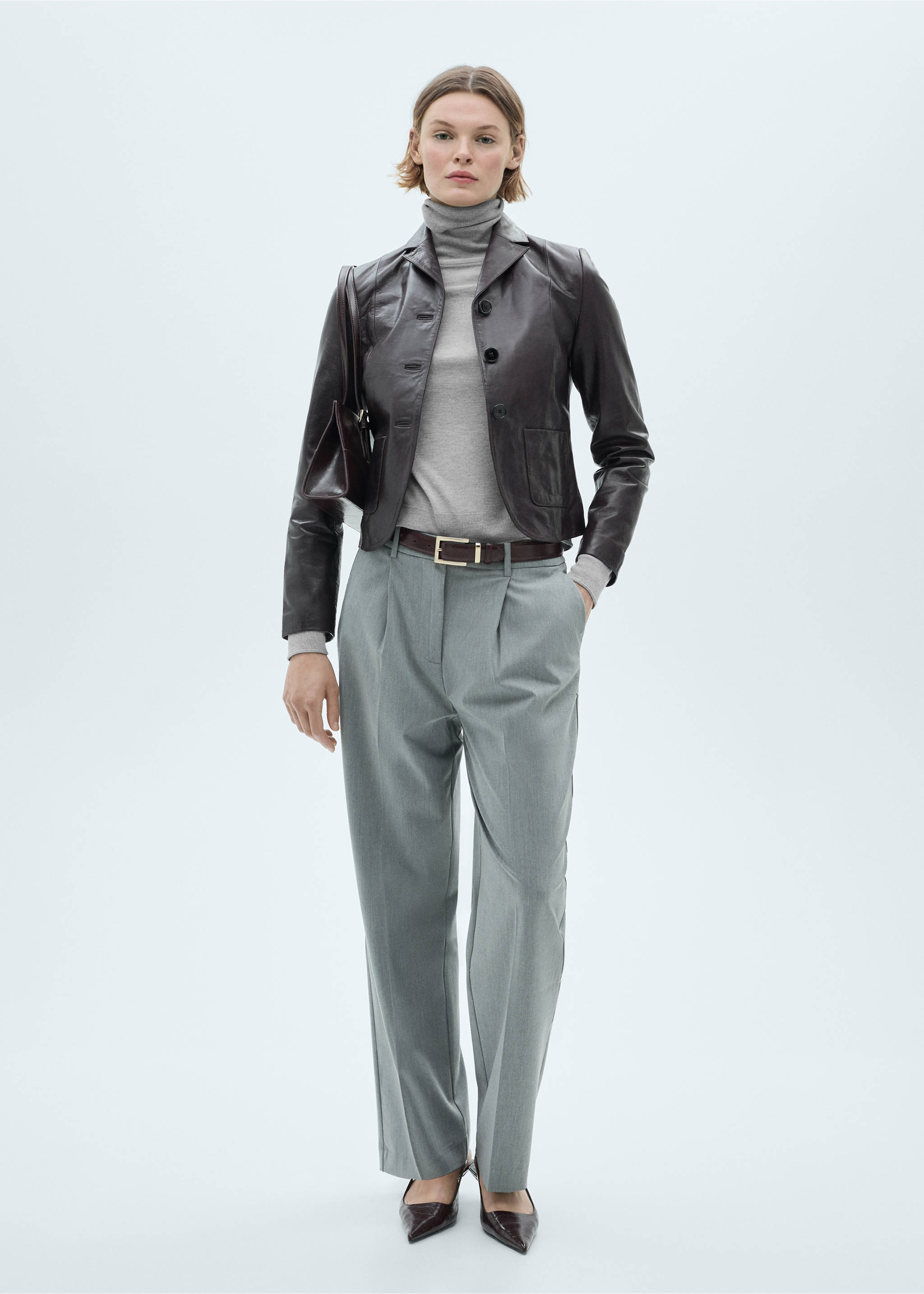 Fine-knit turtleneck sweater - General plane, Light Heather Grey. Ref: 77088264-00.