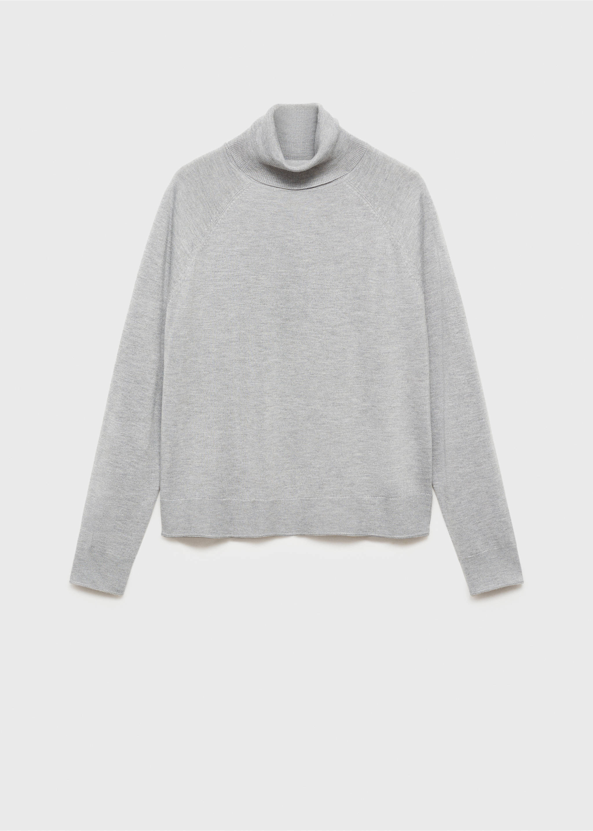 Fine-knit turtleneck sweater - Article without model, Light Heather Grey. Ref: 77088264-00.