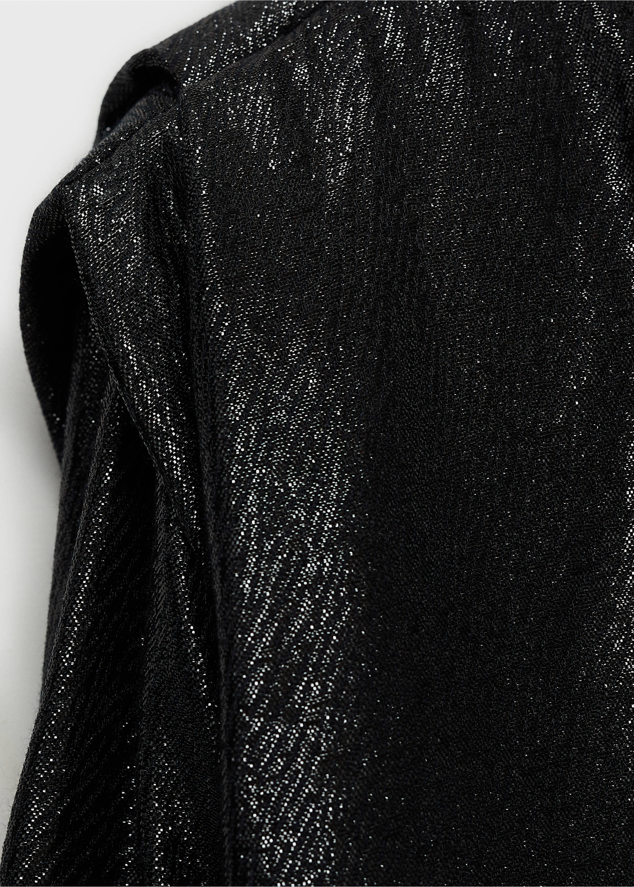 Asymmetrical puff sleeve blouse - Details of the article 0, Black. Ref: 77088266-00.
