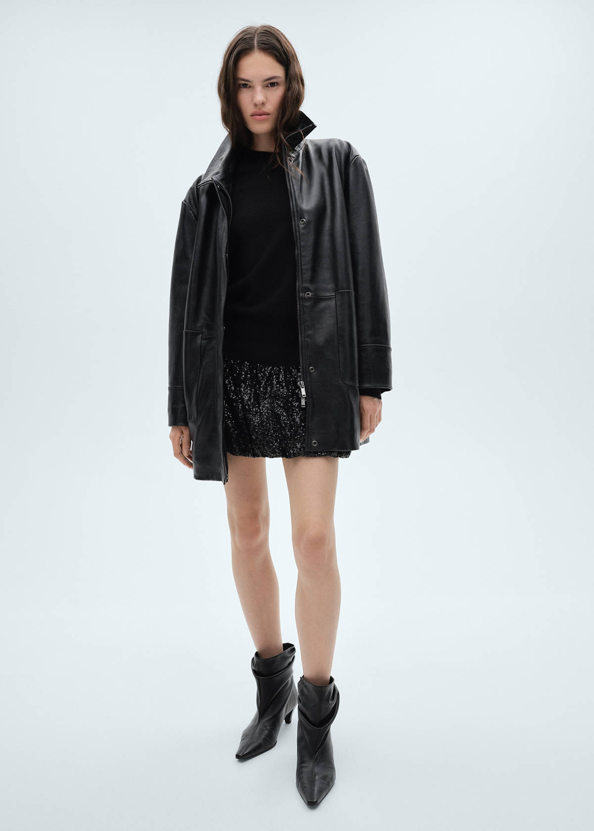 Sequin balloon mini-skirt