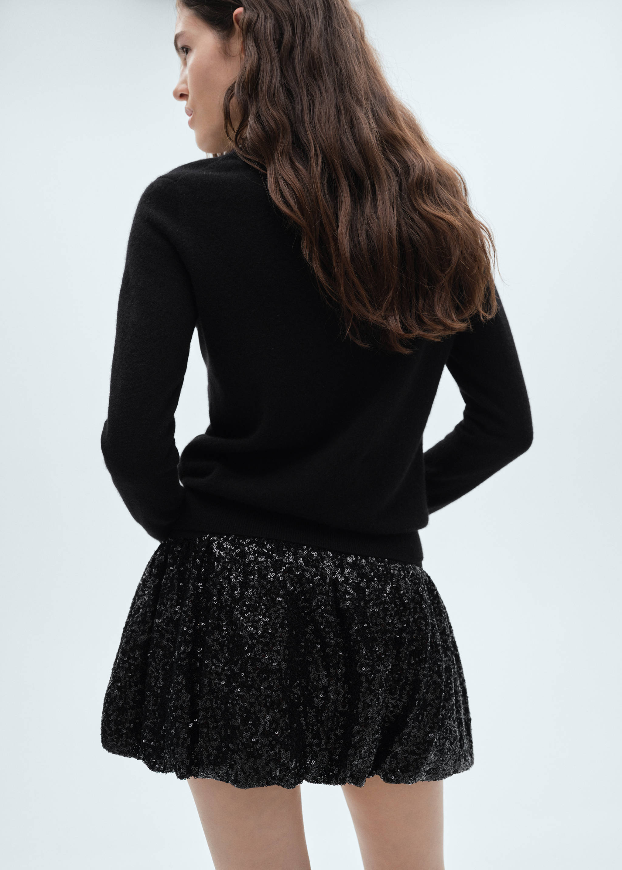 Sequin balloon mini-skirt - Reverse of the article
