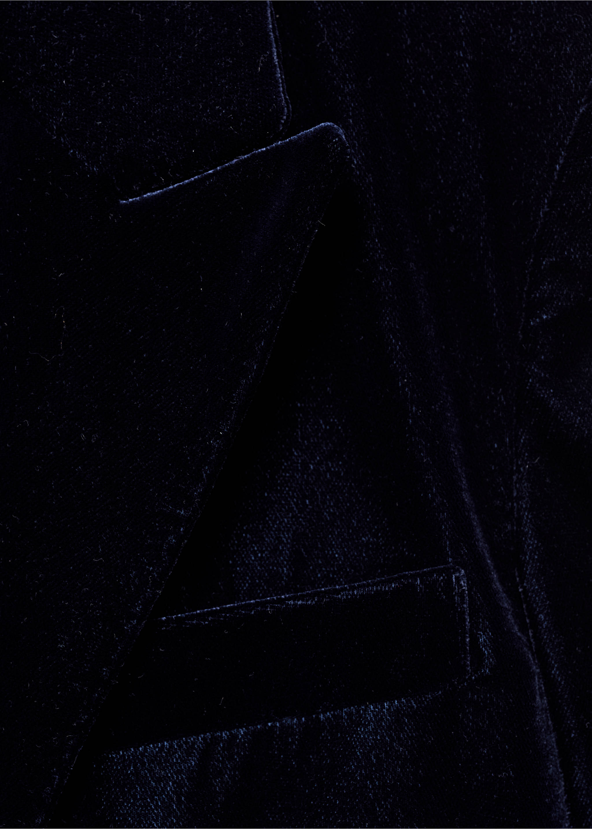 Structured velvet blazer - Details of the article 8, Night Blue. Ref: 77088273-00.