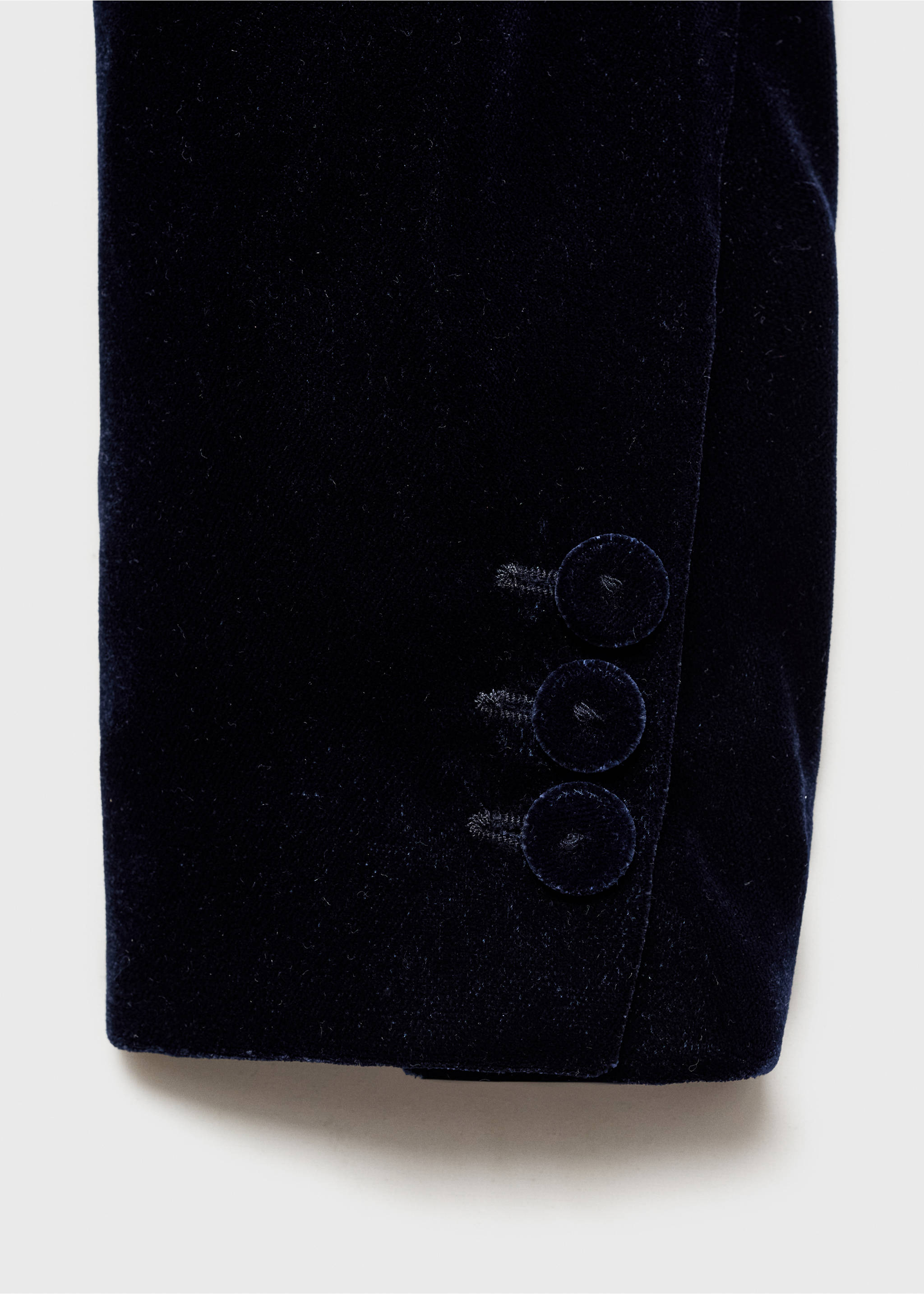 Structured velvet blazer - Details of the article 0, Night Blue. Ref: 77088273-00.