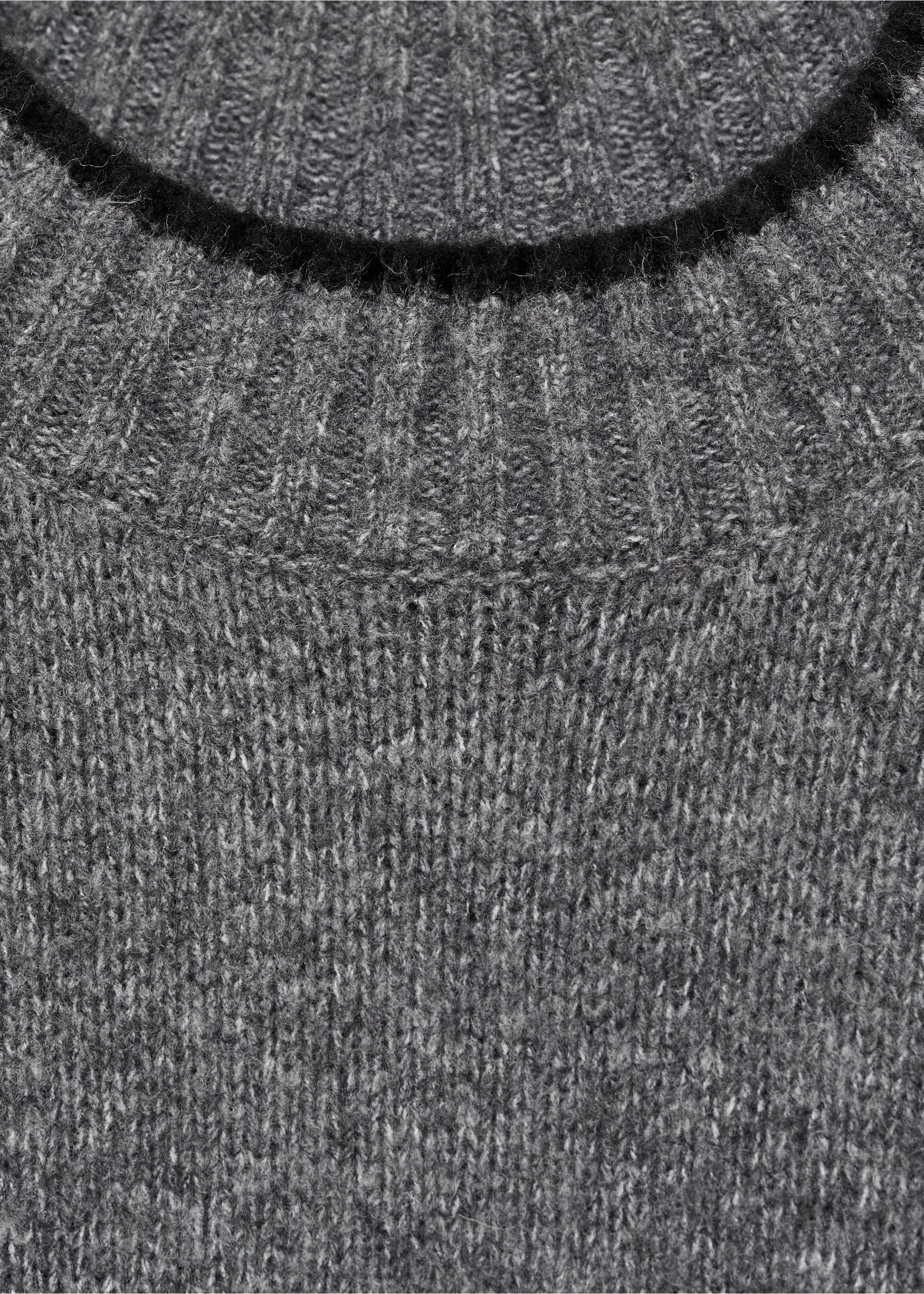 Knit long dress - Details of the article 8, Grey. Ref: 77088276-00.