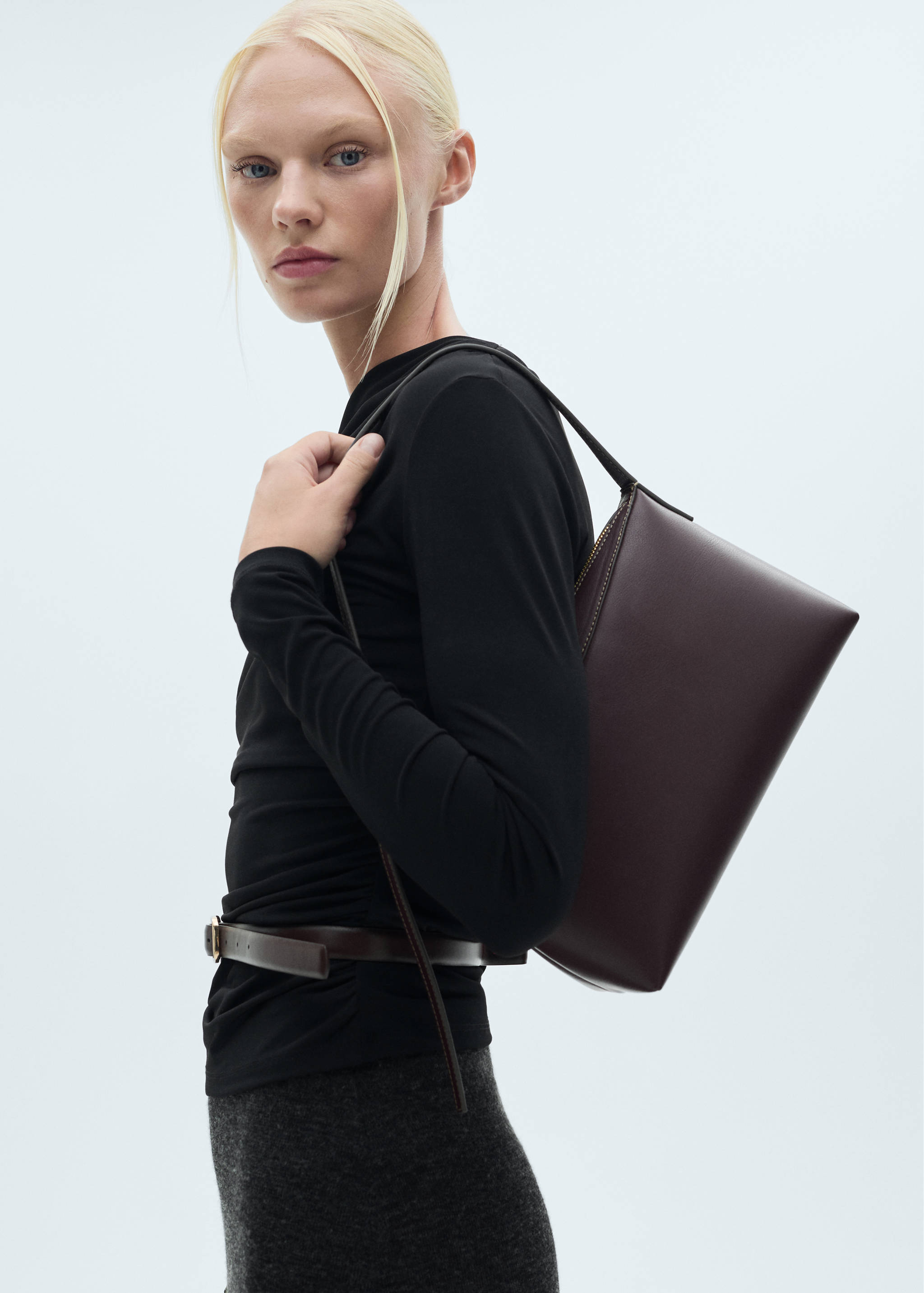 Asymmetrical gathered t-shirt - Medium plane