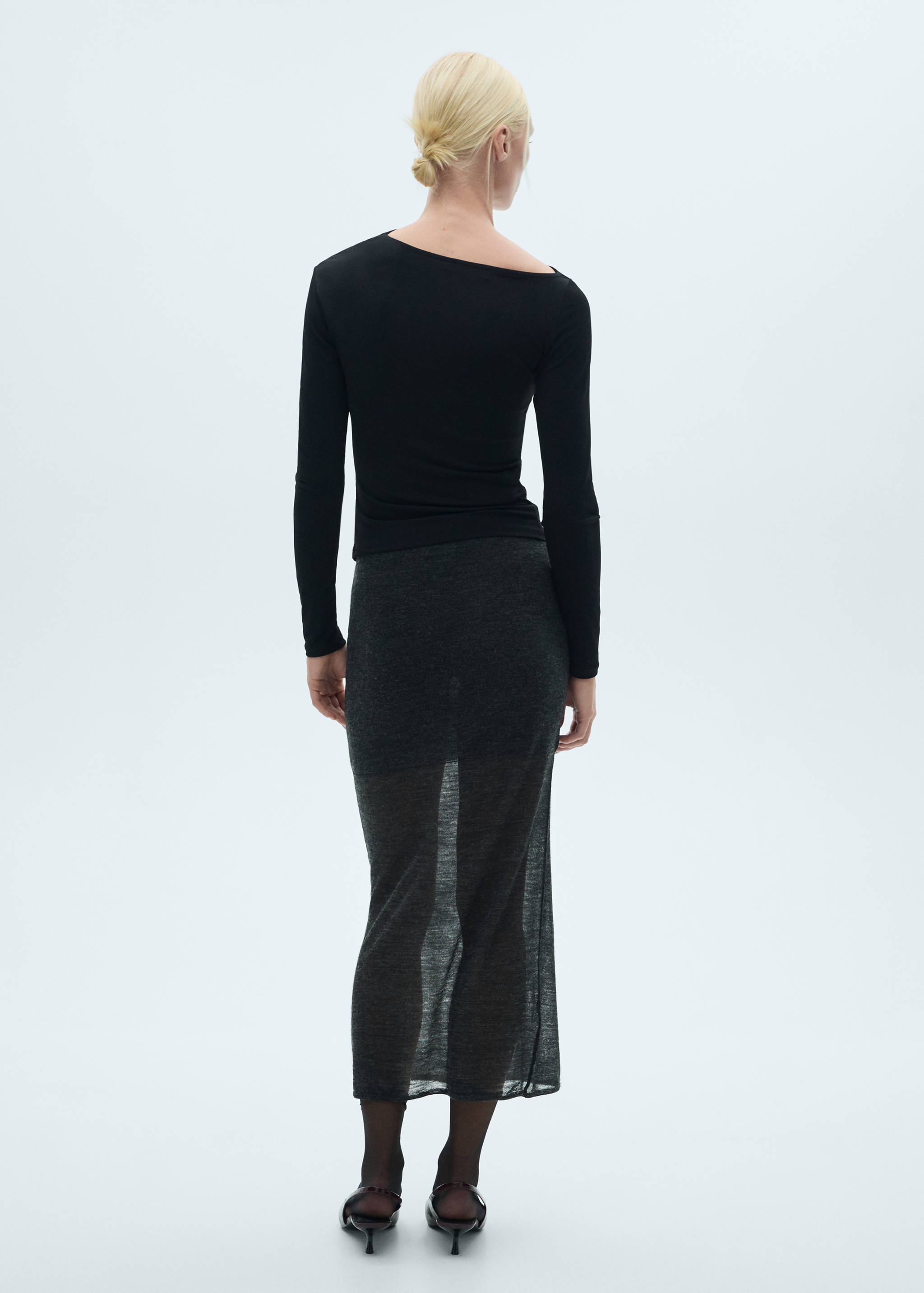 Asymmetrical gathered t-shirt - Reverse of the article