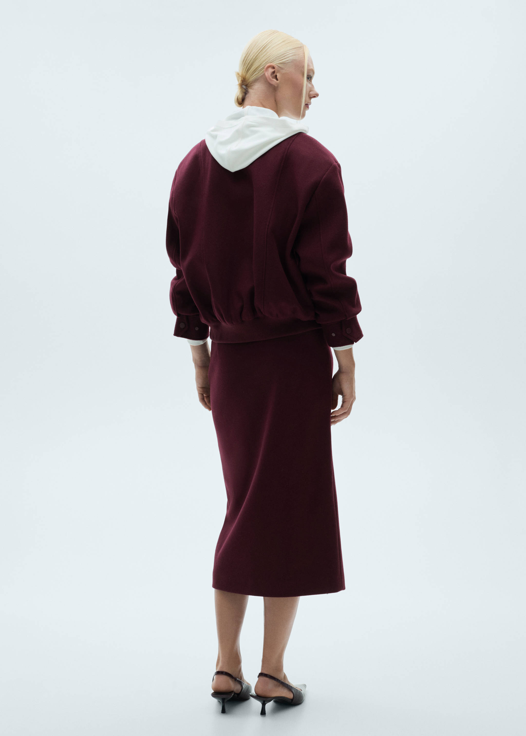 Wool bomber jacket with pockets - Reverse of the article