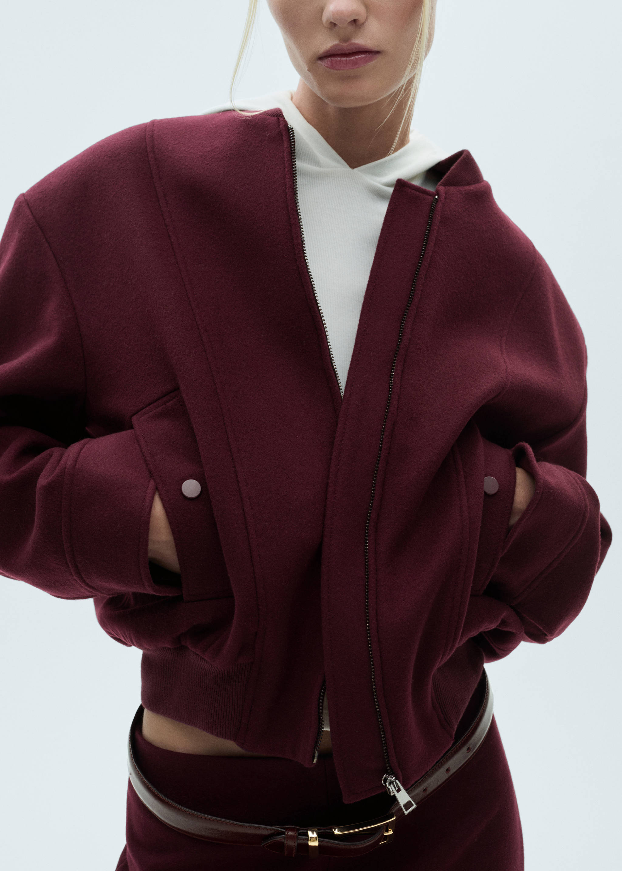 Wool bomber jacket with pockets - Details of the article 6