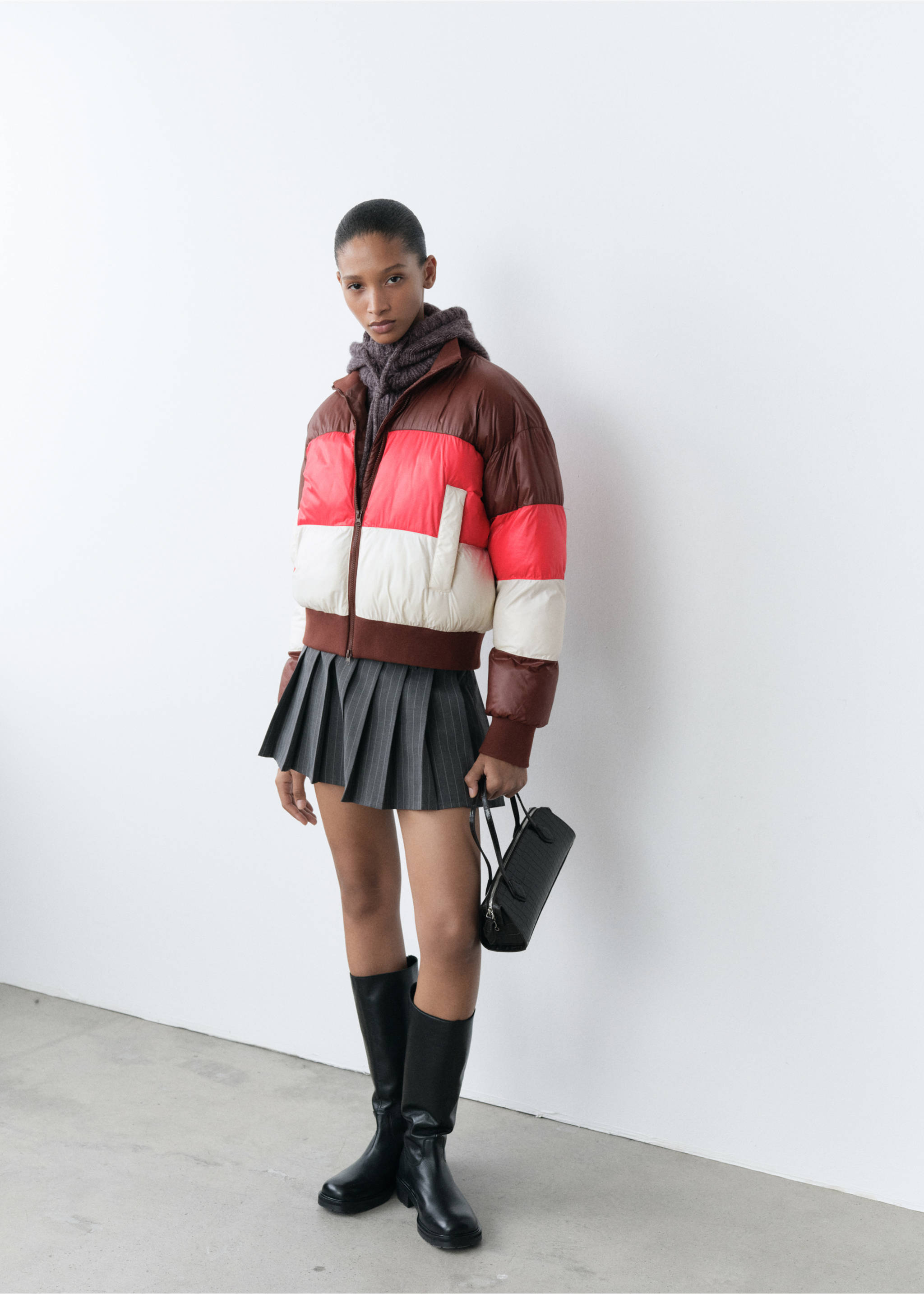 Tricolour quilted jacket - General plane, Brown. Ref: 77088632-00.