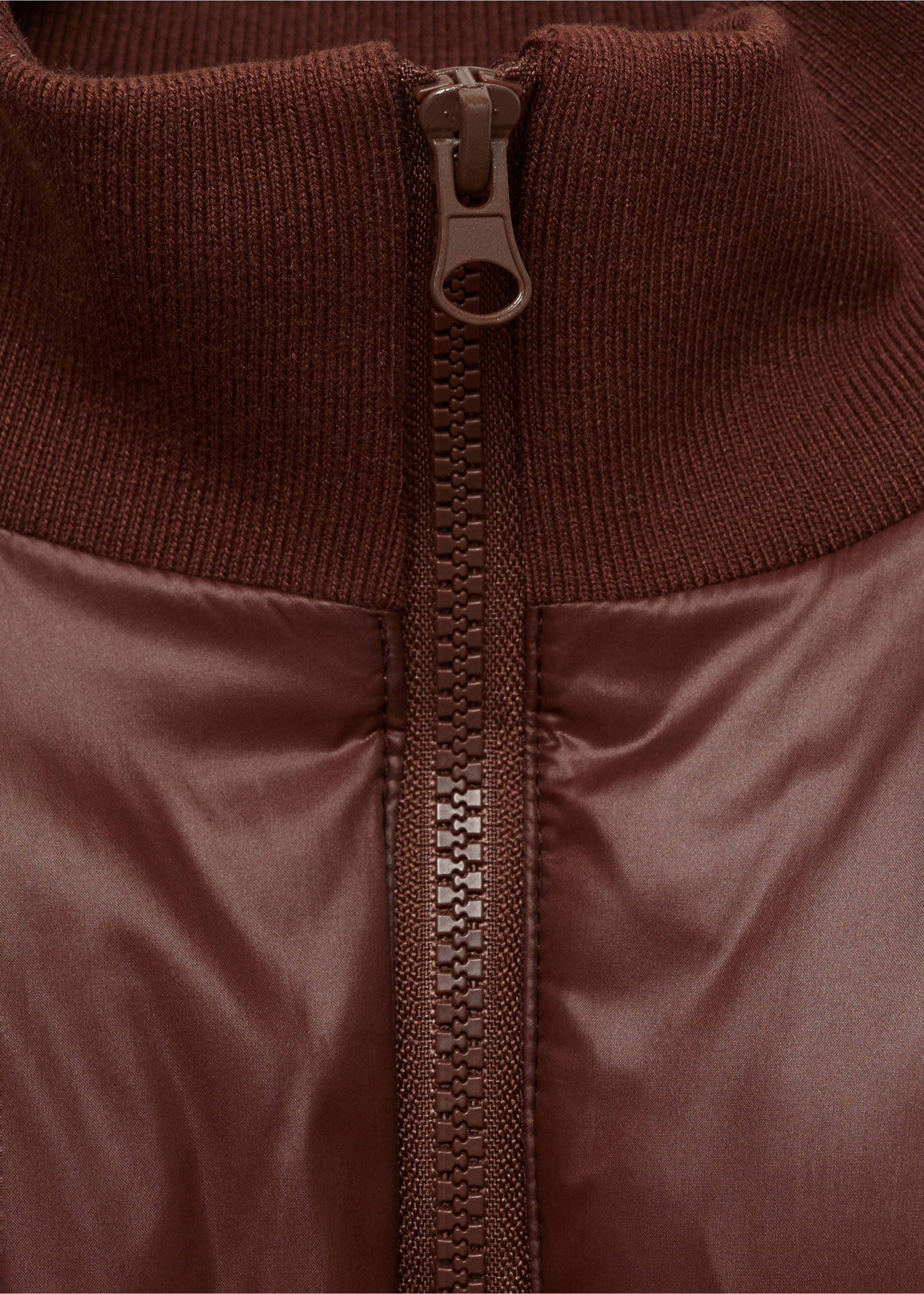 Tricolour quilted jacket - Details of the article 8, Brown. Ref: 77088632-00.