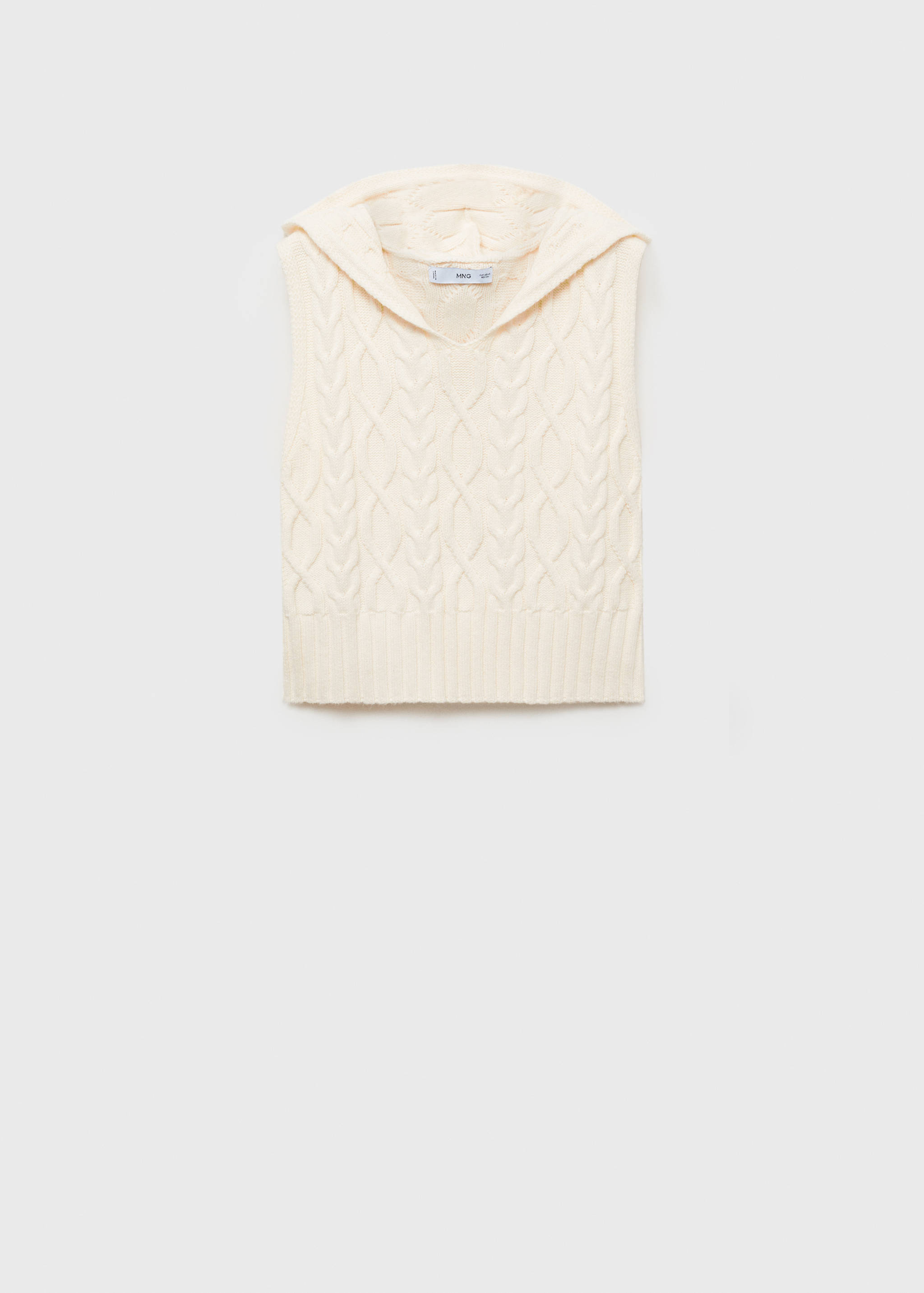 Kabelstickad väst med huva - Artikel utan modell