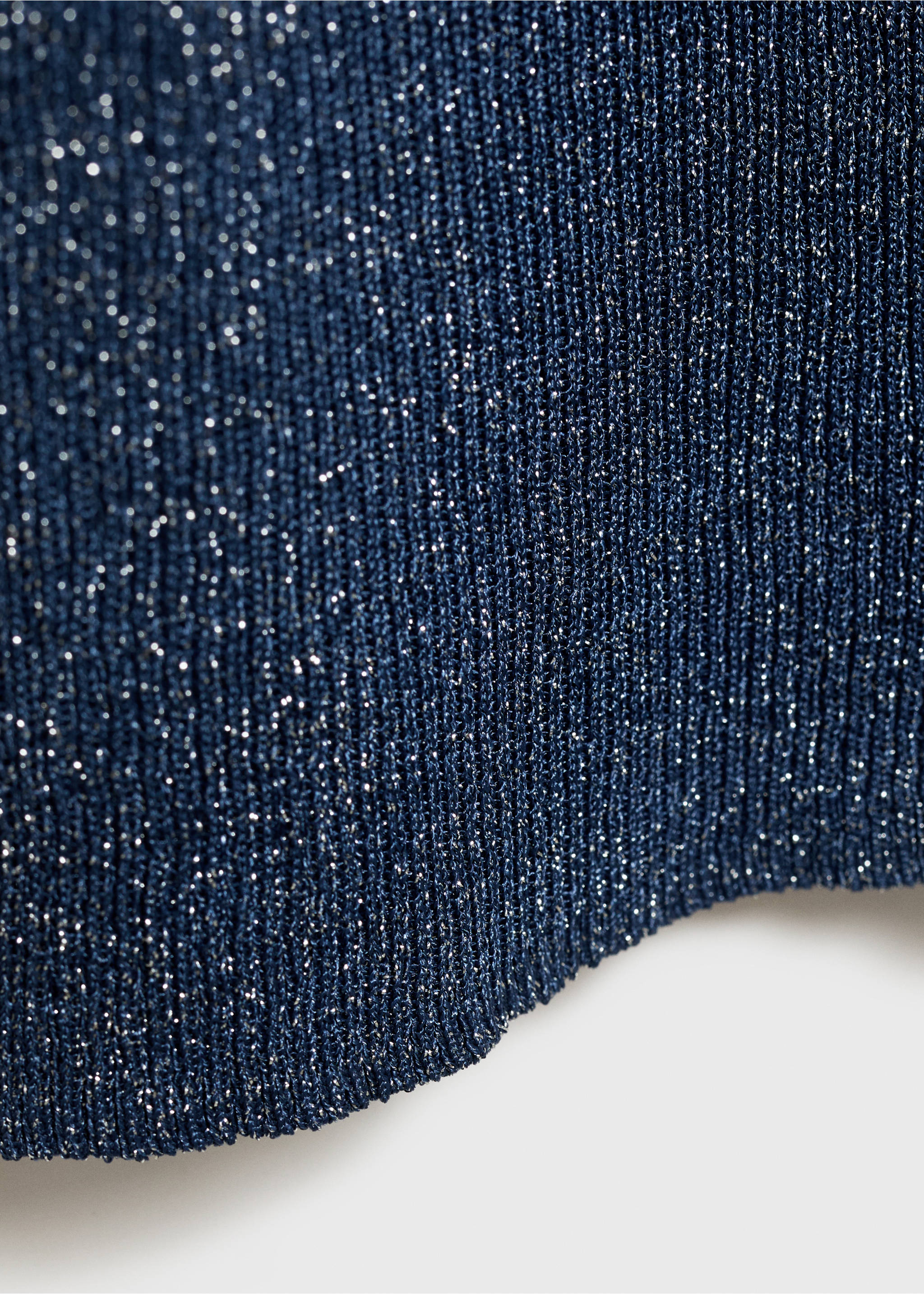 Lurex-Stricktop mit halbhohem Kragen - Detail des Artikels 0, Nachtblau. Ref: 77089055-00.