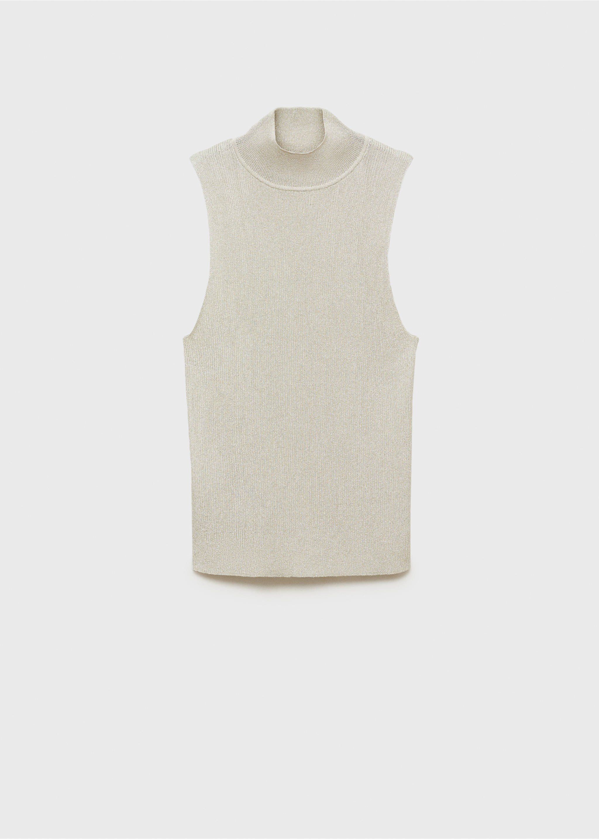 Lurex knitted top with perkins neck - Article without model, Silver. Ref: 77089055-00.