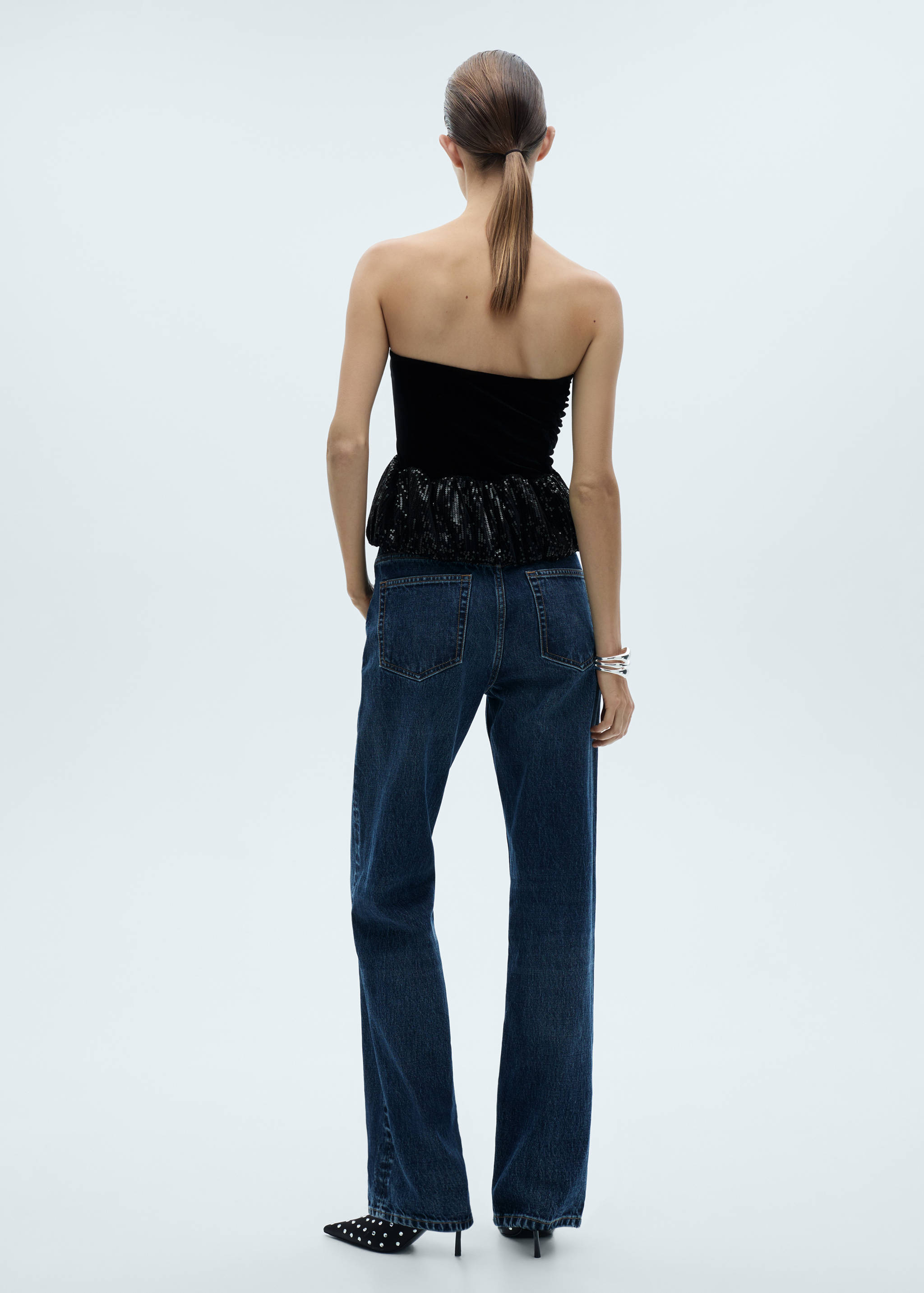 Peplum-Top mit Paillettenbesatz - Rückseite des Artikels