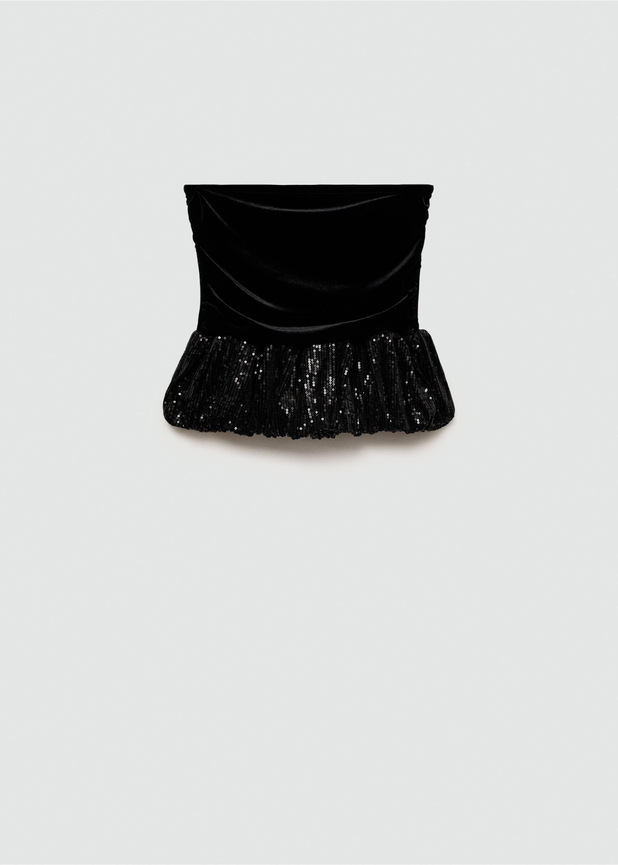 Peplum-Top mit Paillettenbesatz - Artikel ohne Model, Schwarz. Ref: 77089057-00.