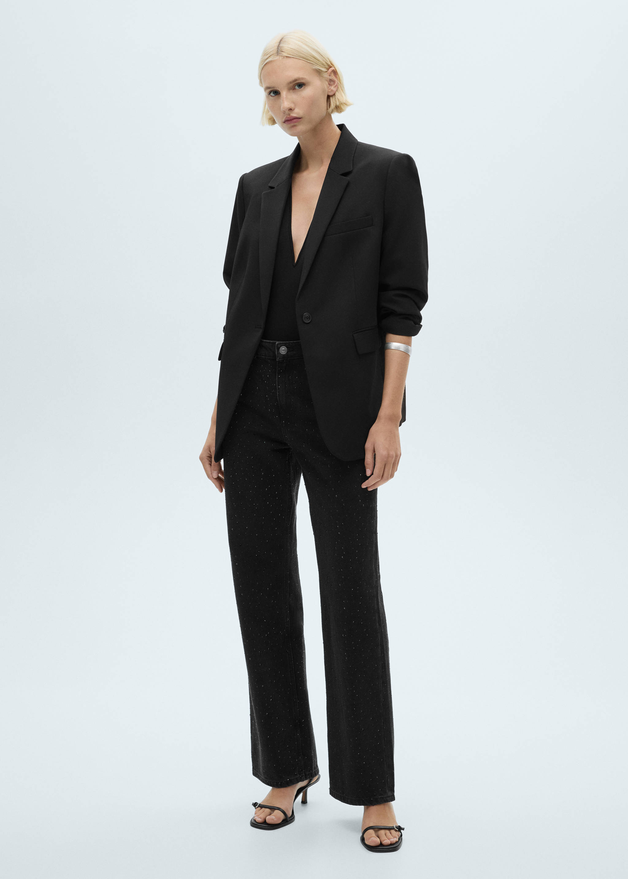 Jeans rectos detalle strass - Plano general