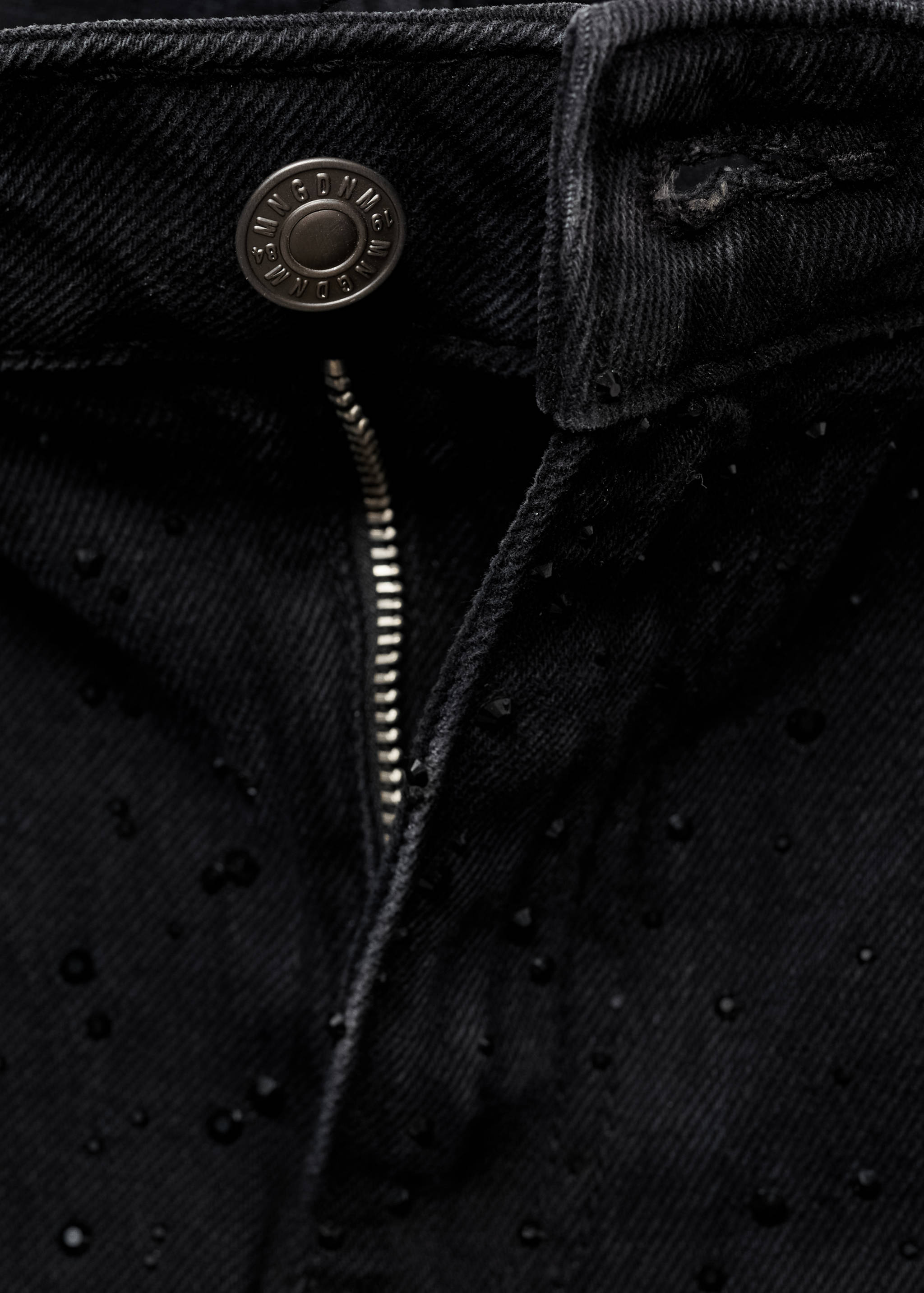 Jeans rectos detalle strass - Detalle del artículo 0