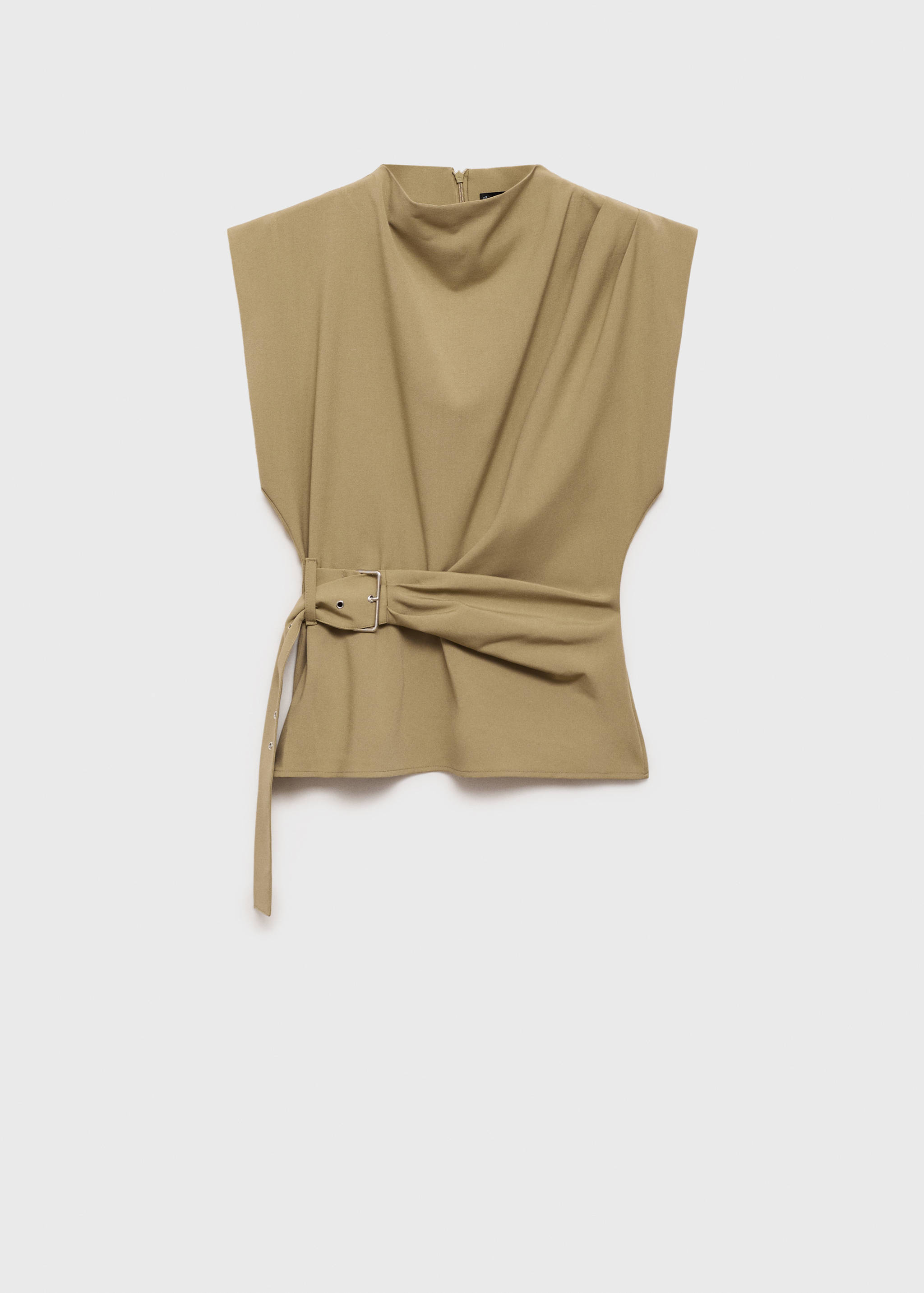 Blouse with shoulder pads and belt - Article without model