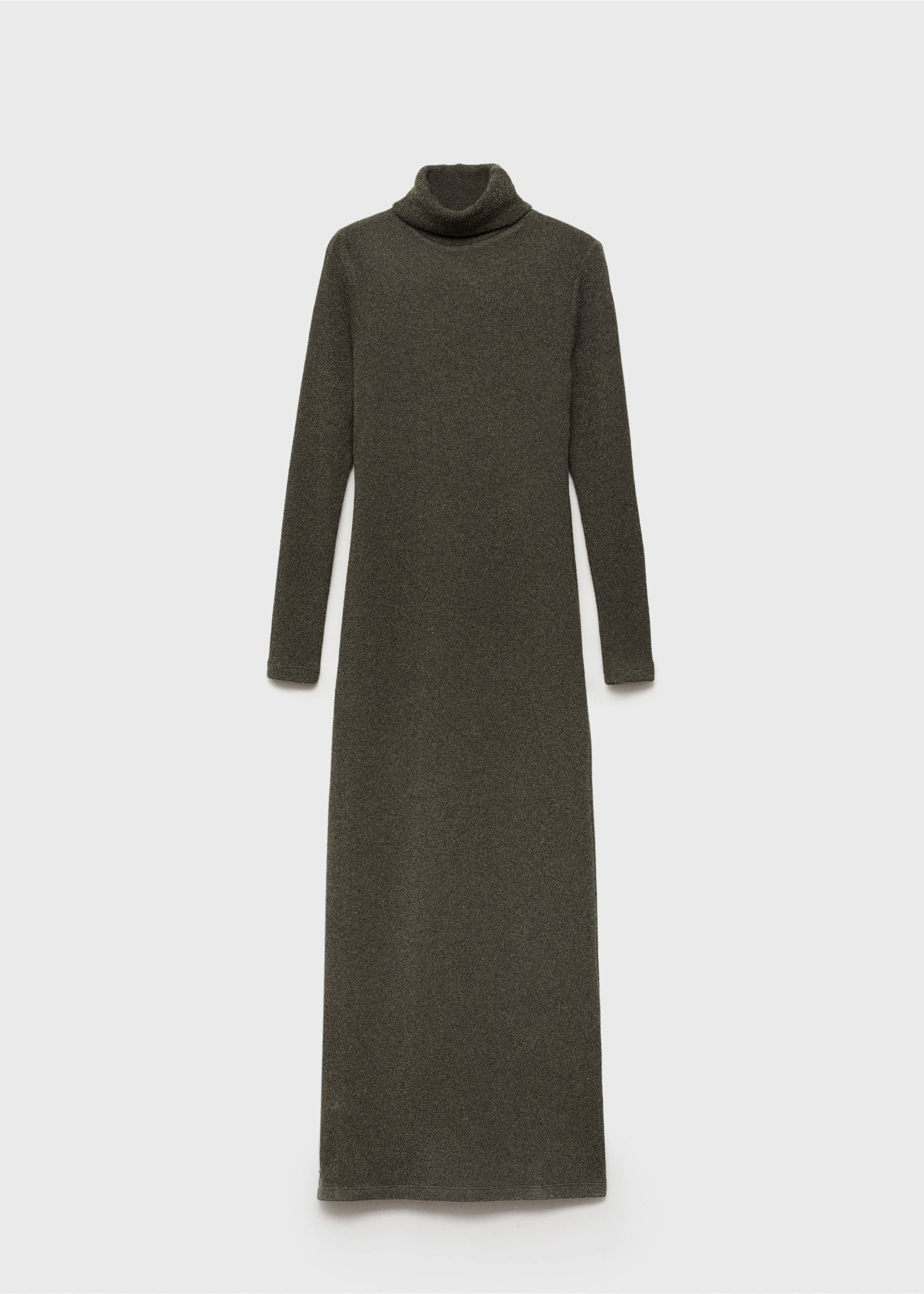 Knitted turtleneck dress - Article without model, Green. Ref: 77089075-00.