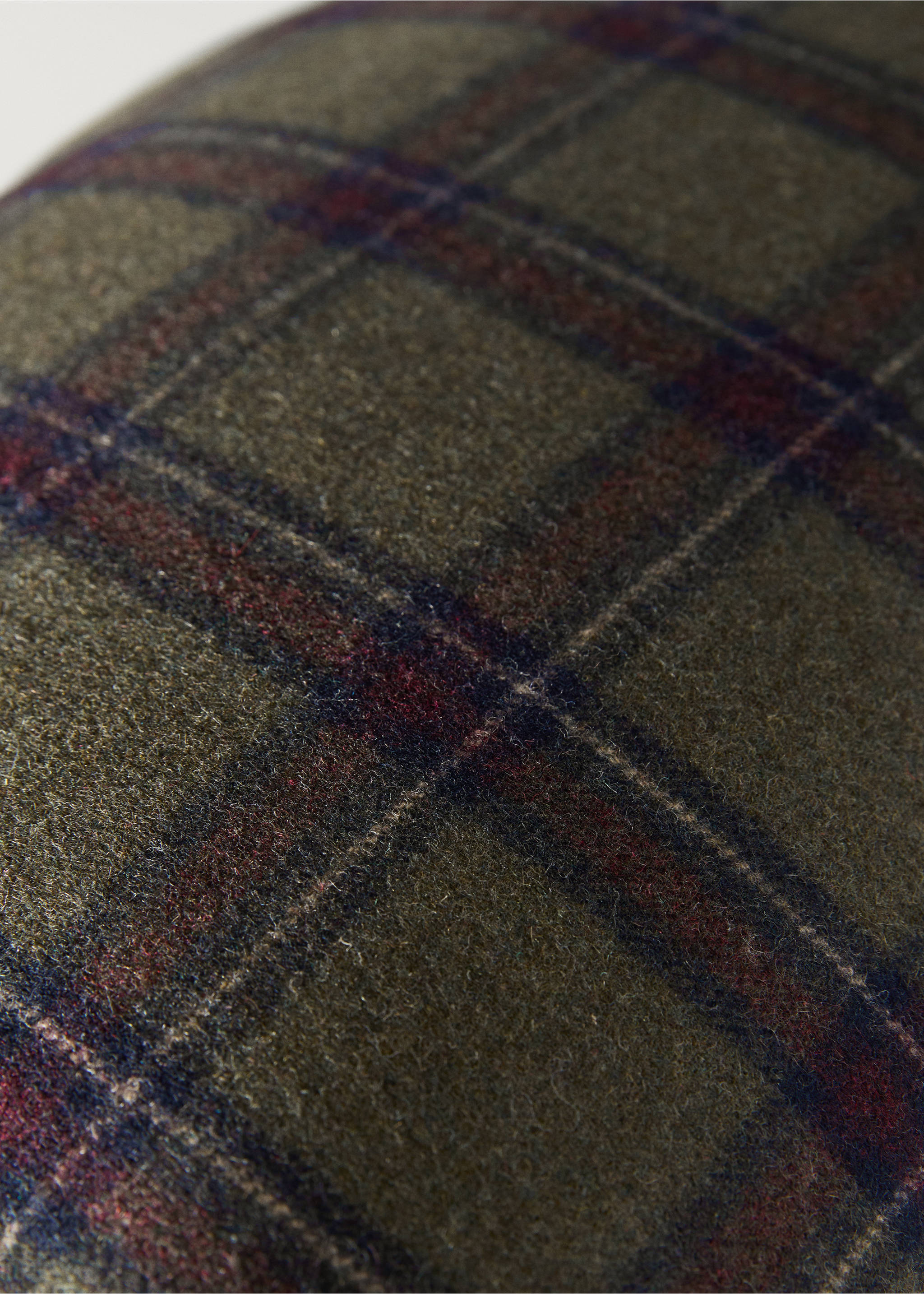 Check wool cushion cover - Details of the article 4, Green. Ref: 77089230-00.