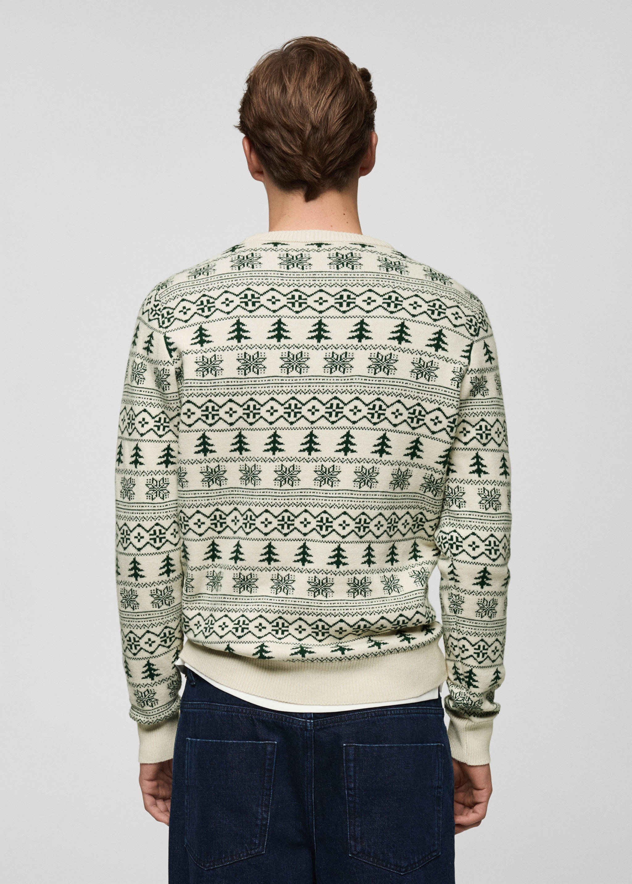 Strickpullover mit Weihnachtsprint - Rückseite des Artikels