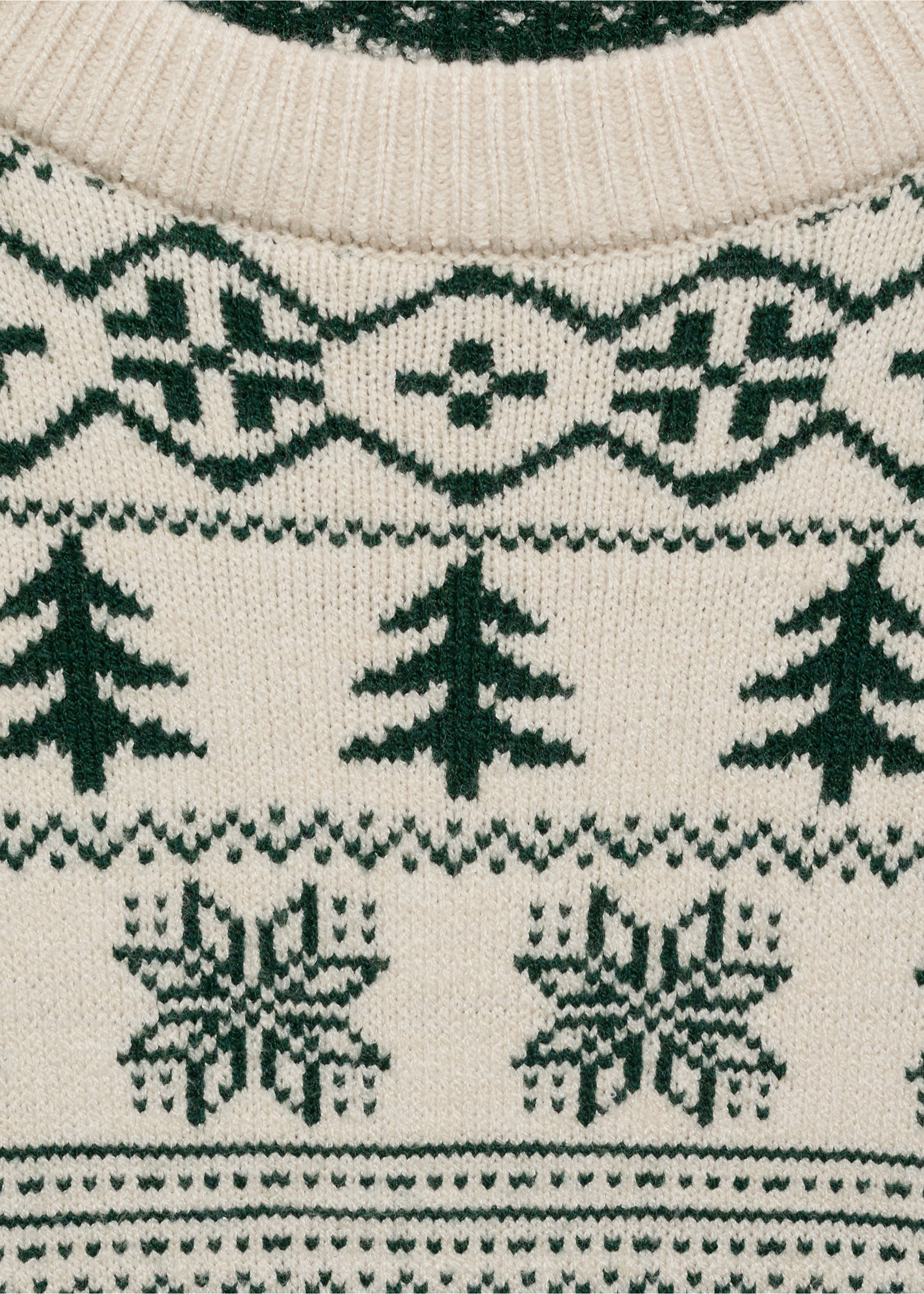 Strickpullover mit Weihnachtsprint - Detail des Artikels 8, Cremeweiß. Ref: 77089233-00.