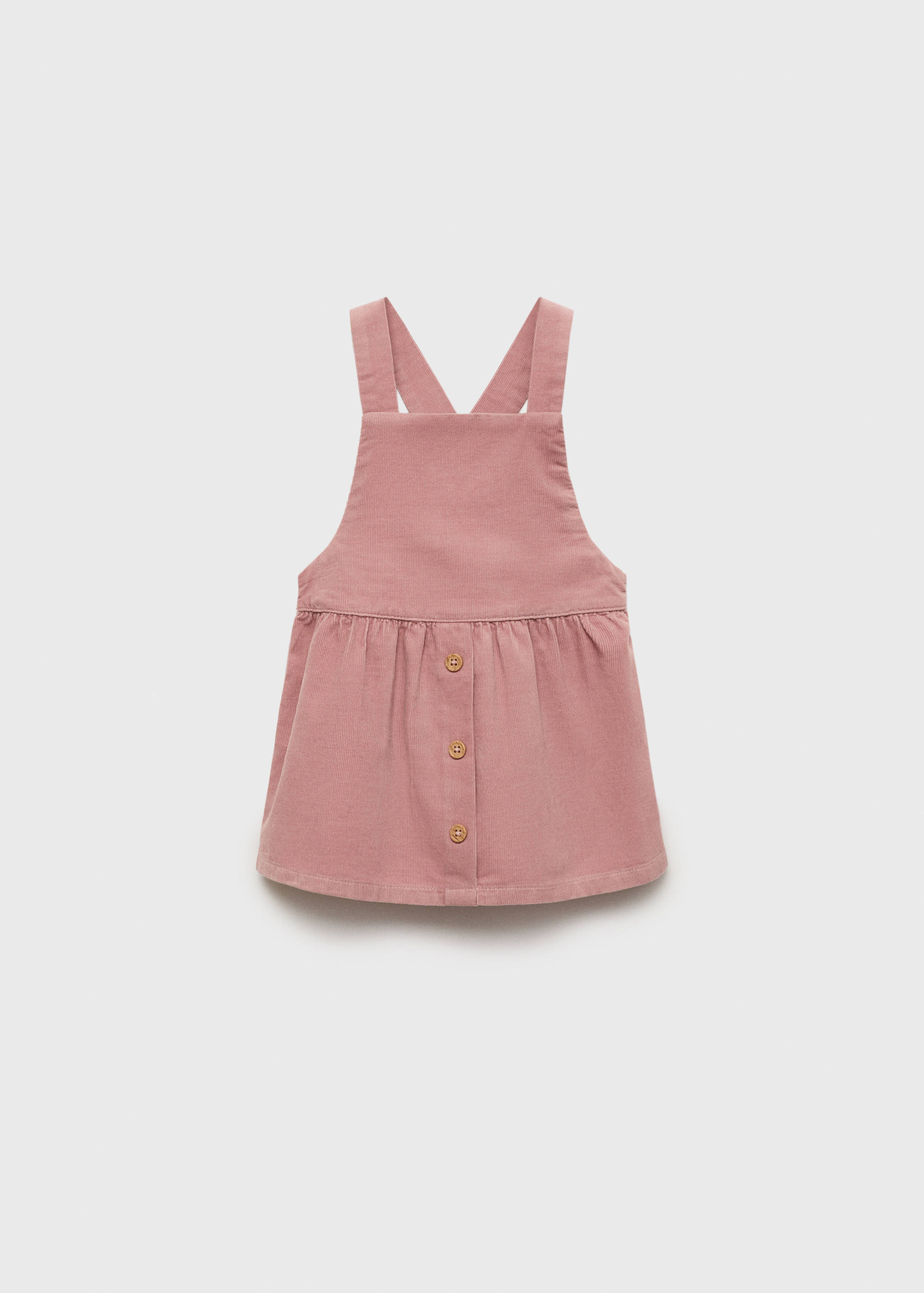 Buttoned micro-corduroy pinafore dress - Article without model