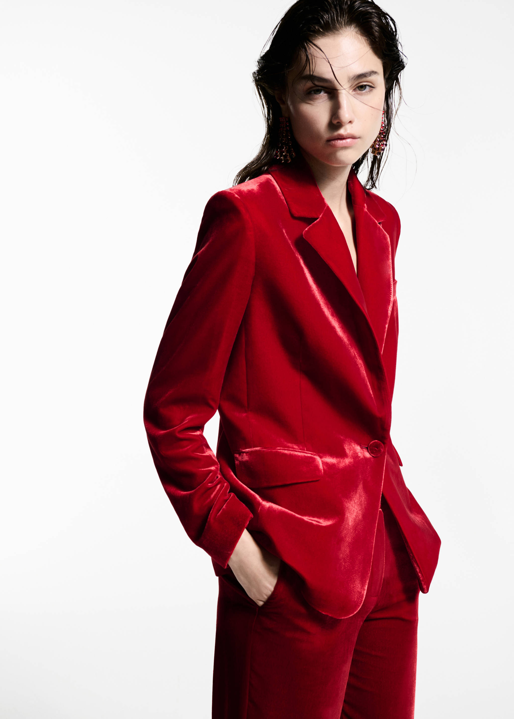 Marynarka garniturowa z aksamitu - Plan średni