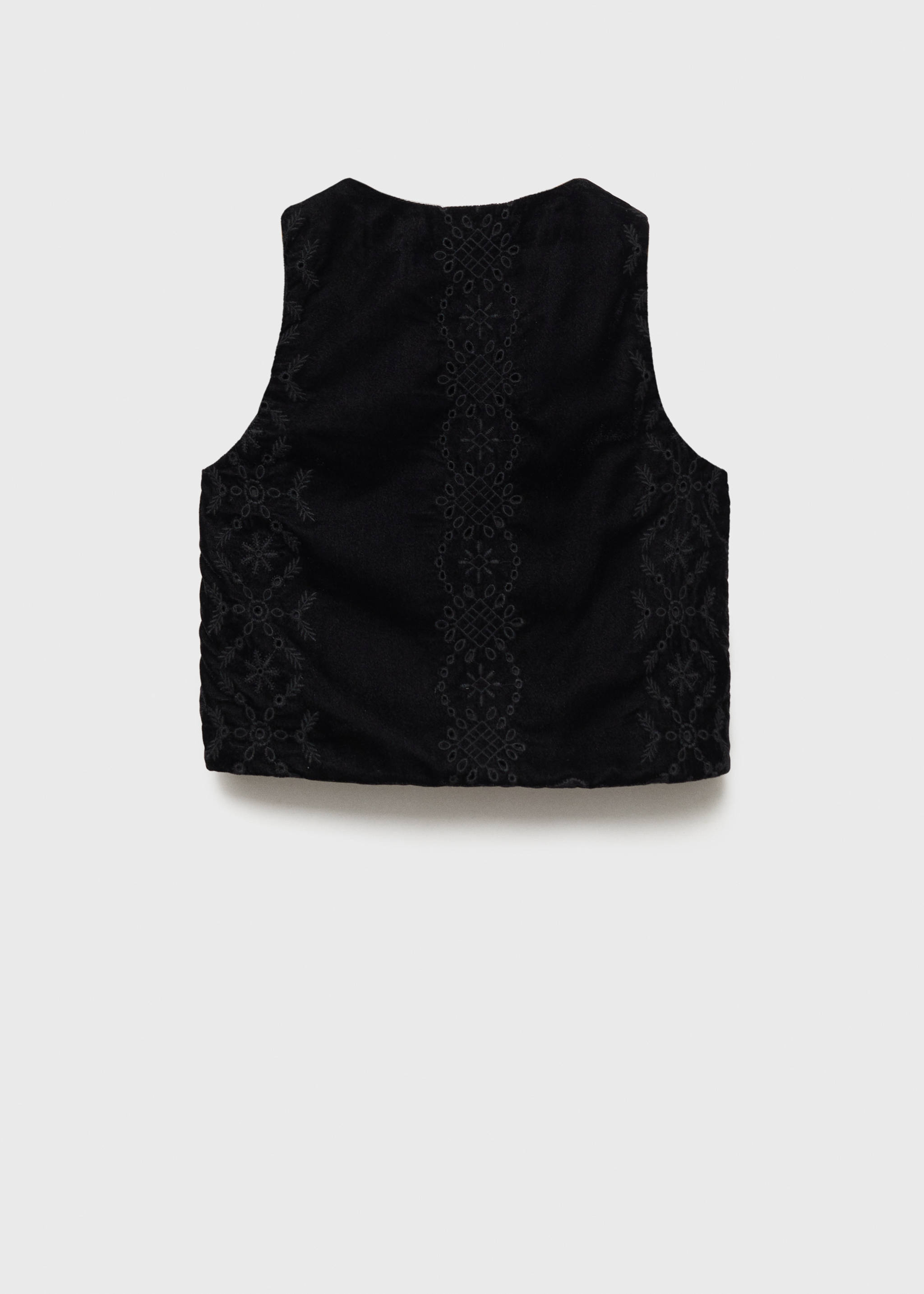 Bestickte Samtweste - Rückseite des Artikels