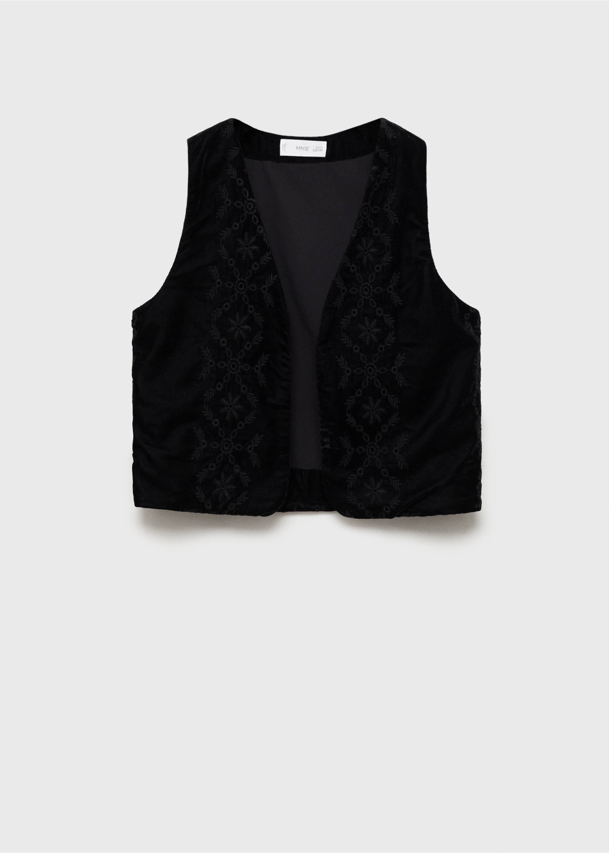 Embroidered velvet waistcoat - Article without model, Black. Ref: 77089238-00.